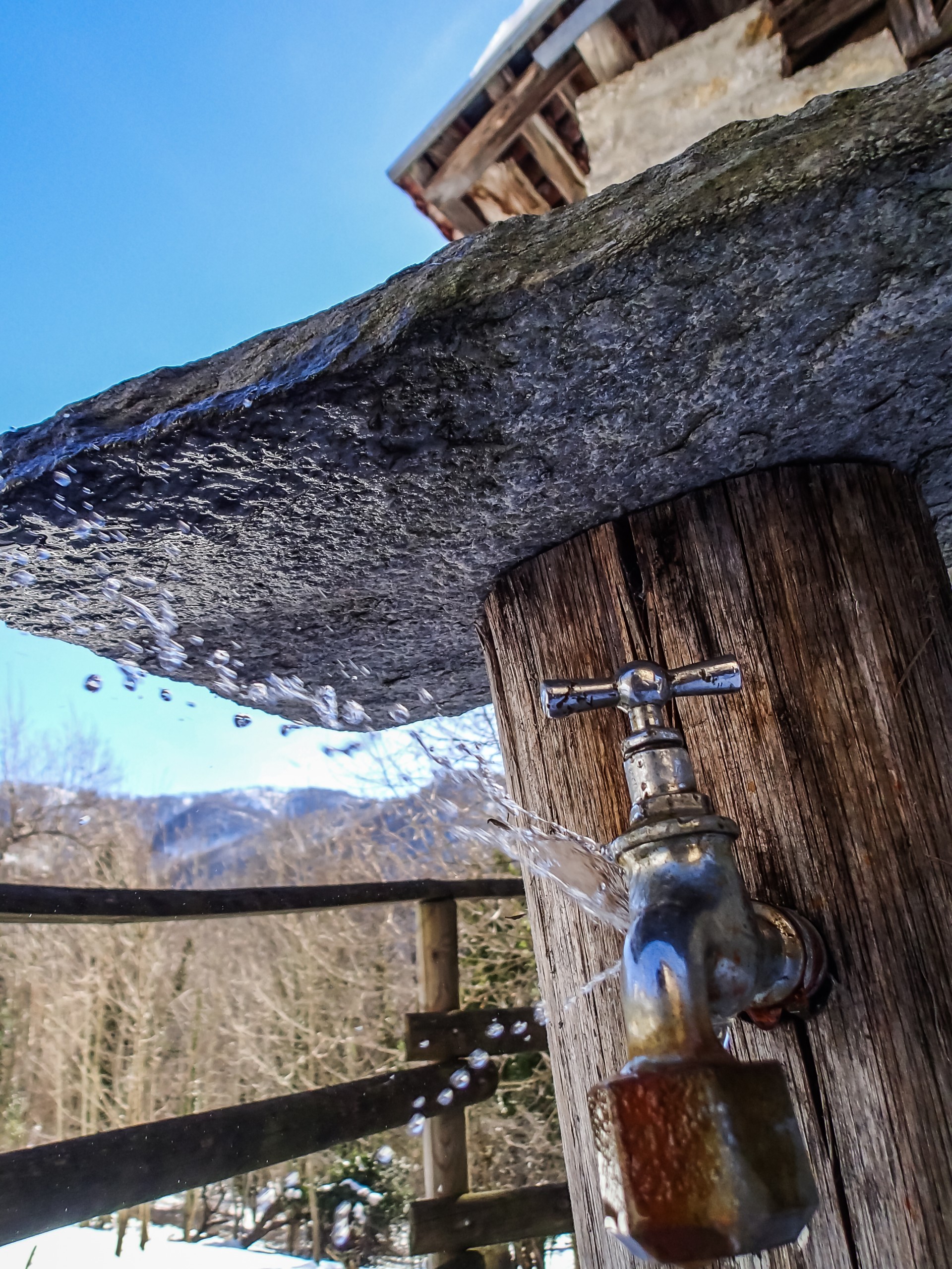 A Tap in a Wood Cabin