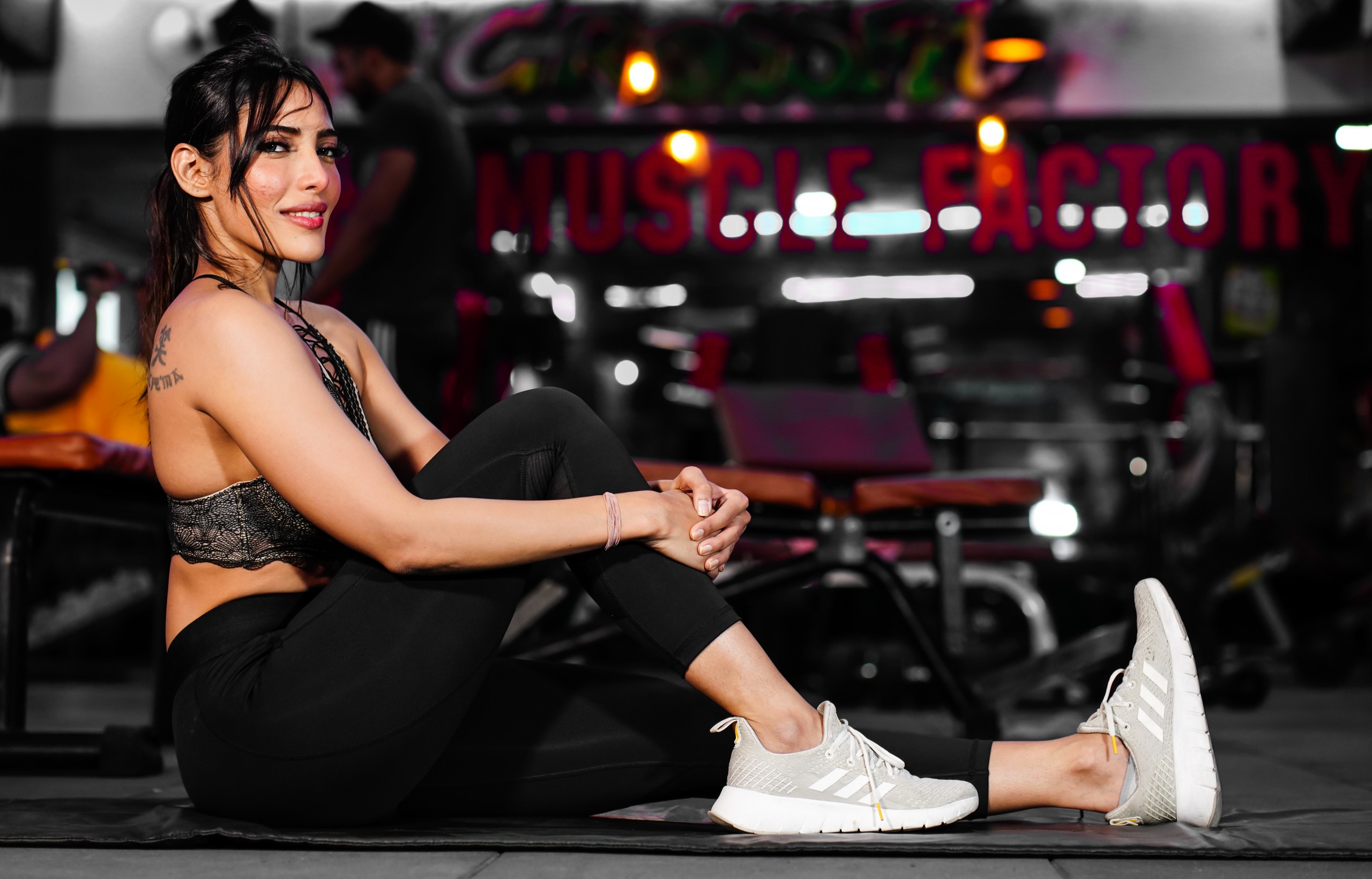 Girl posing in a gym