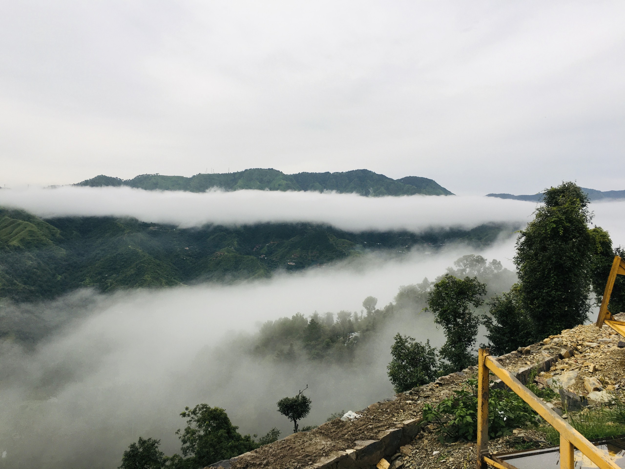 Hill station in the fog