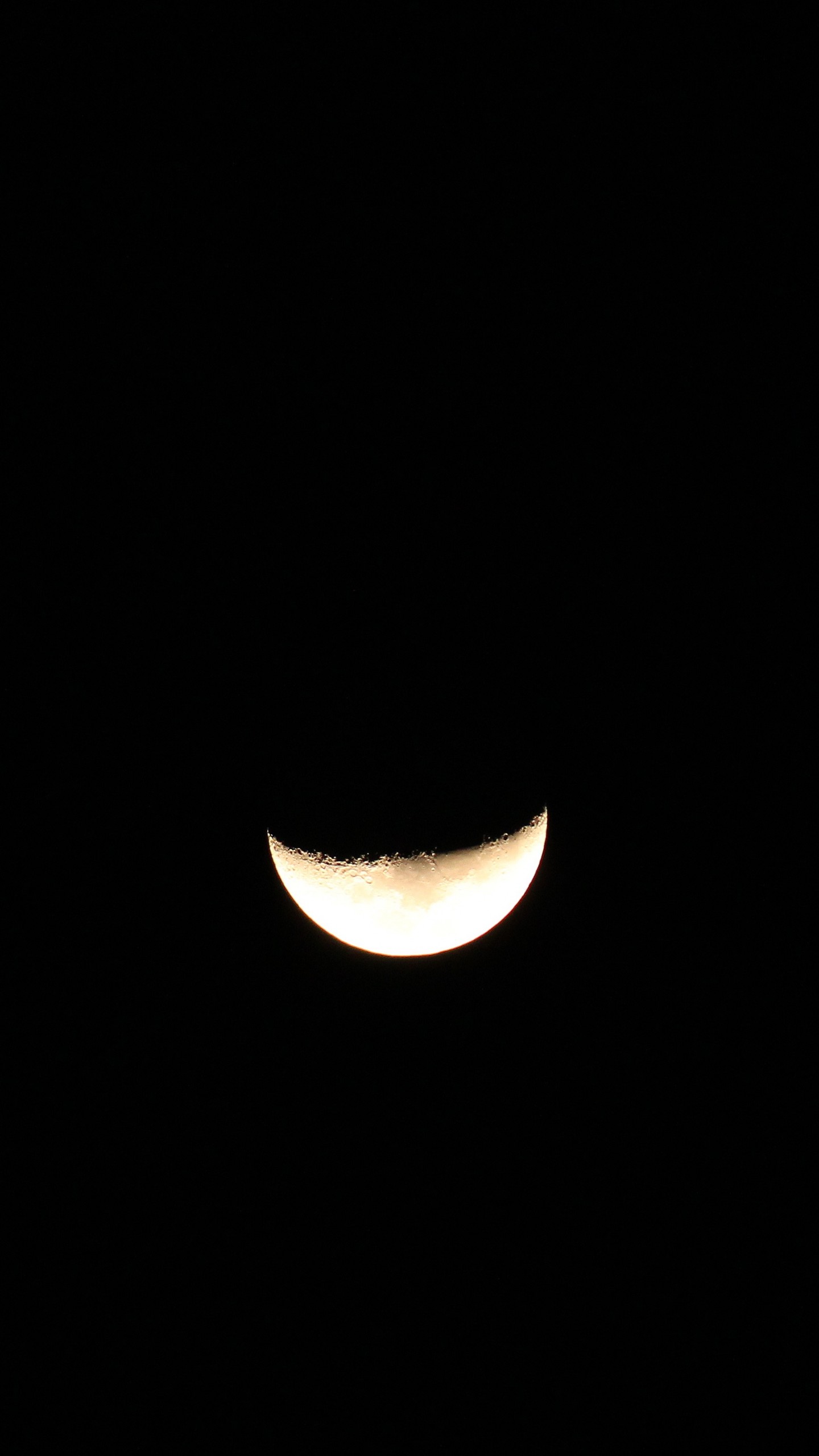 Crescent Moon on Black Background
