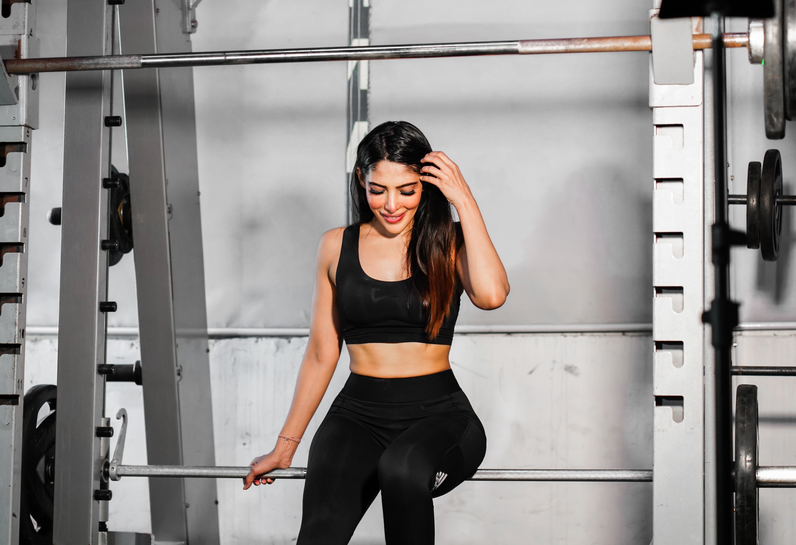 Female Model in pose after gym workout