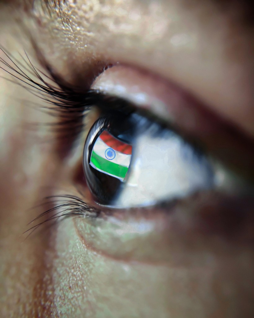 Indian Flag reflection on eye - PixaHive