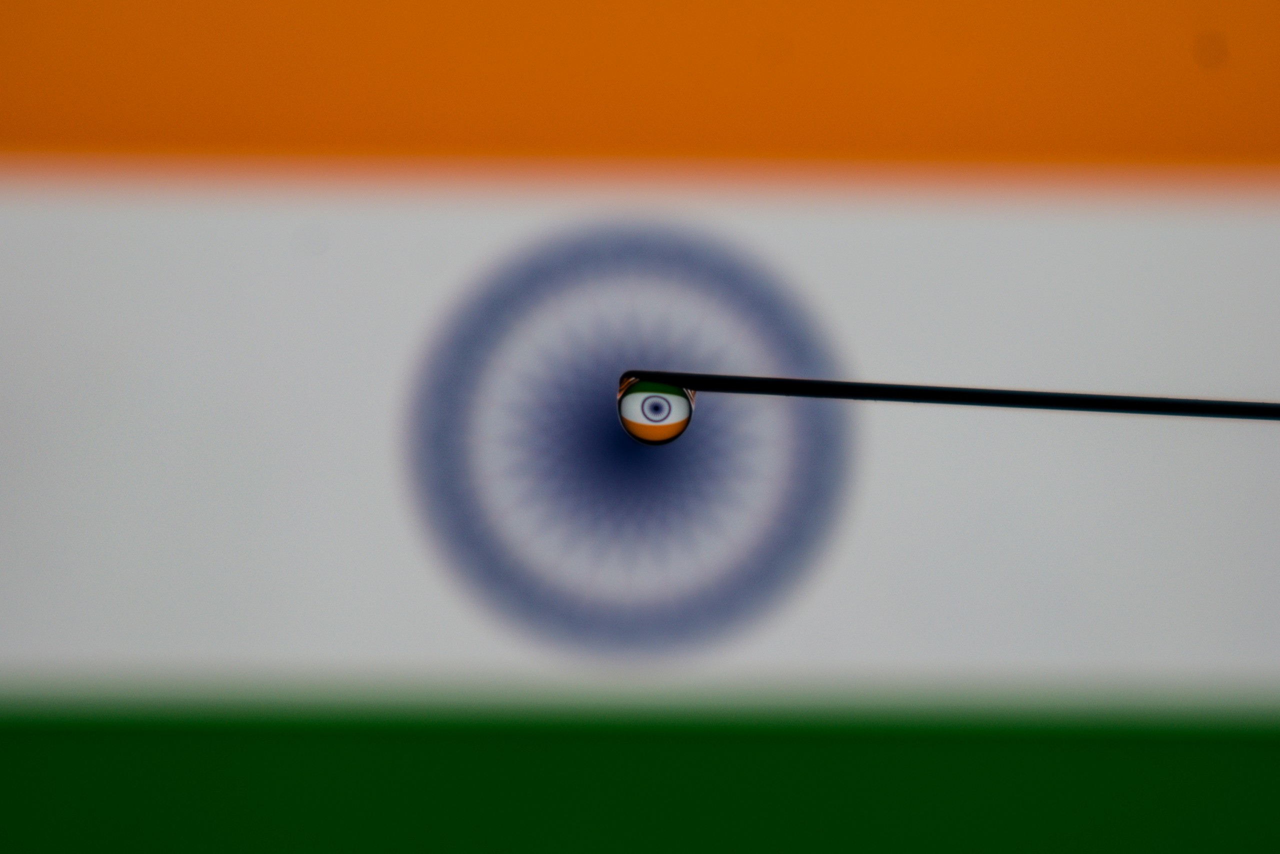 Indian flag Through a Drop