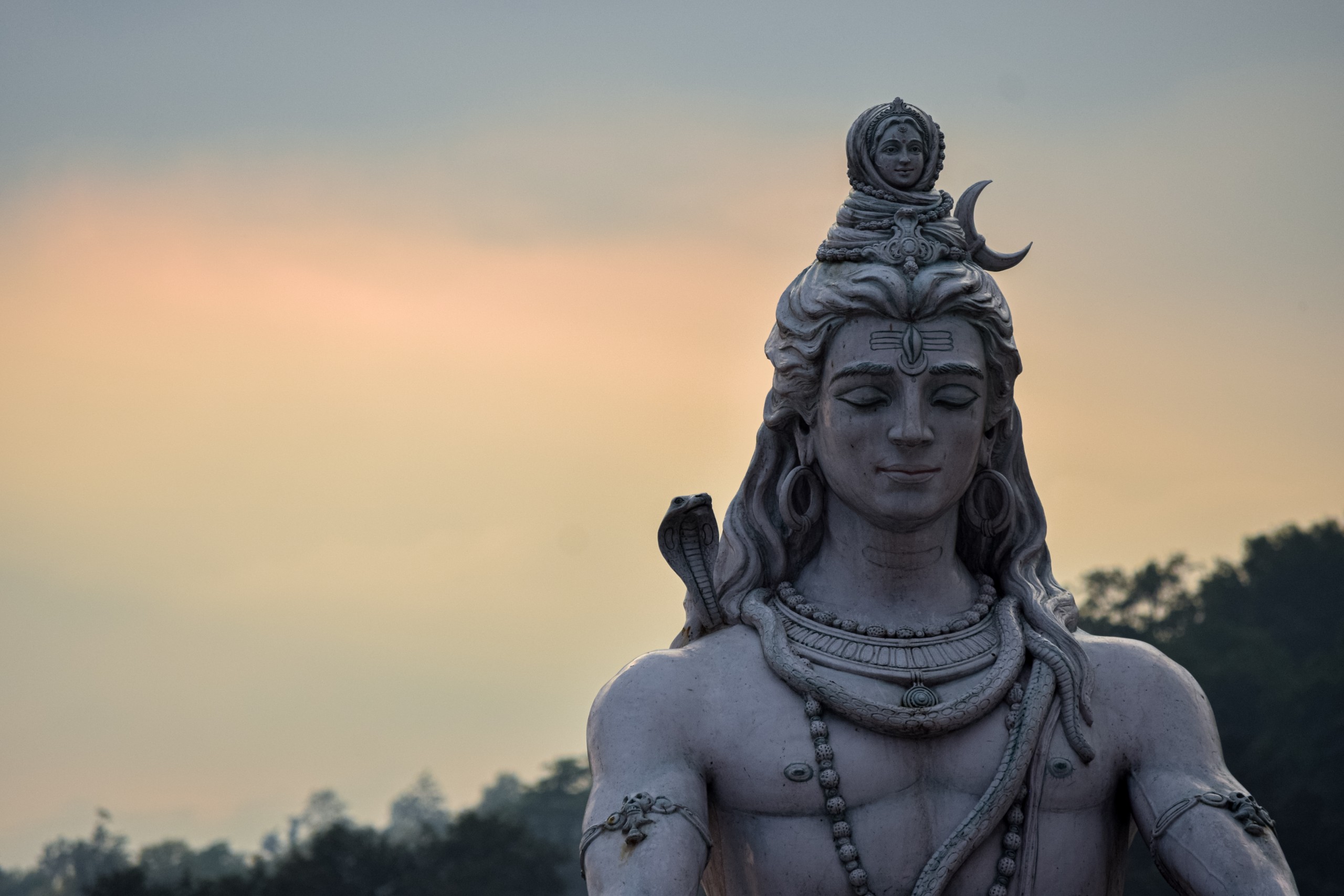 Lord Shiva statue Wide Shot