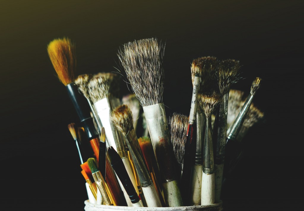 Paint Brushes On Black Background Pixahive