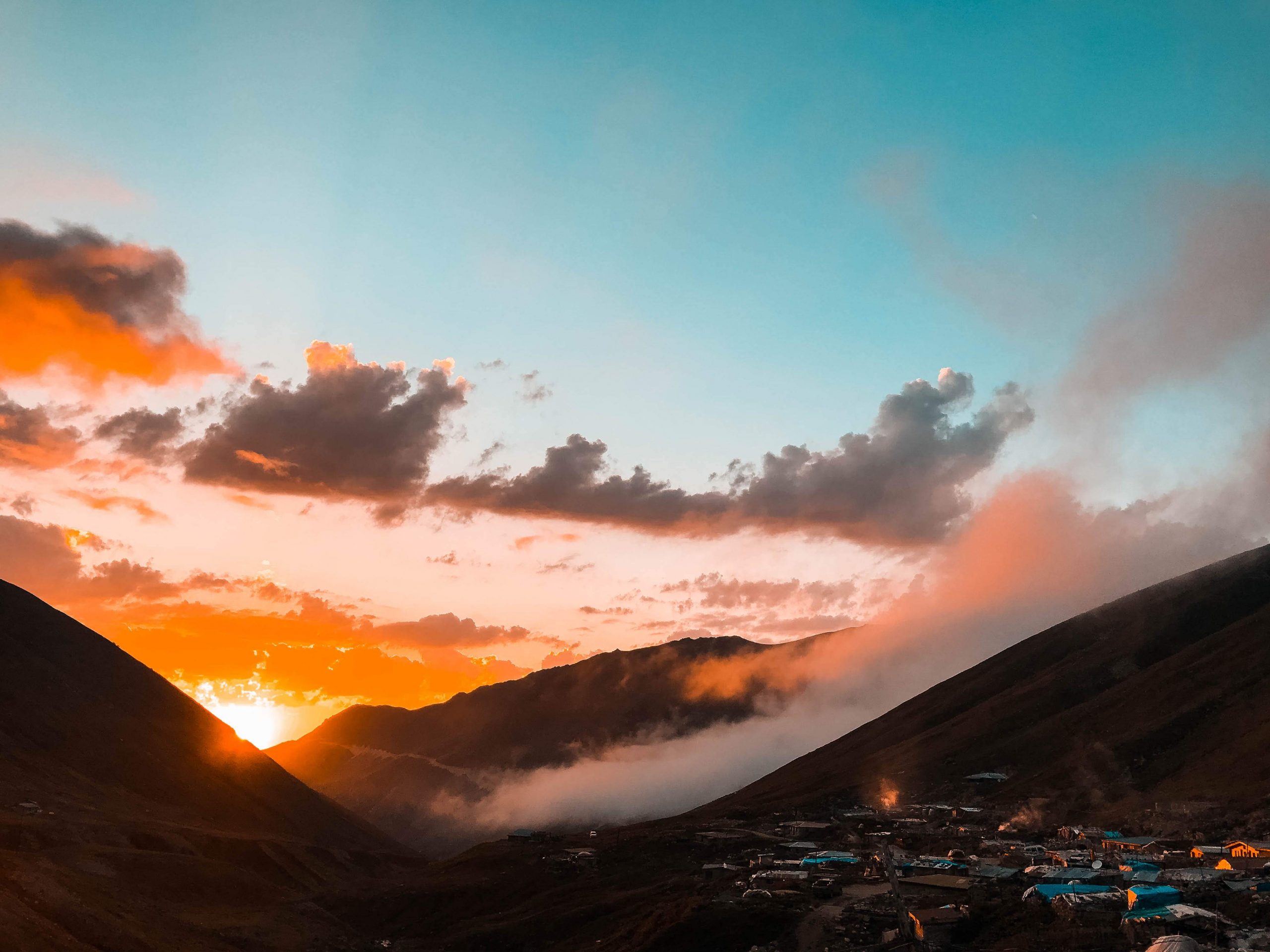 Sunset on Avusor plateau in Rize