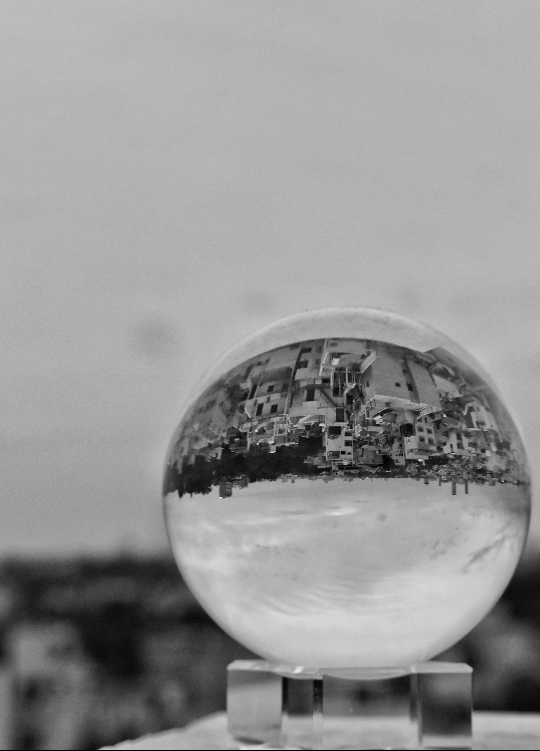 Spherical Glass Bowl Photo Inverted