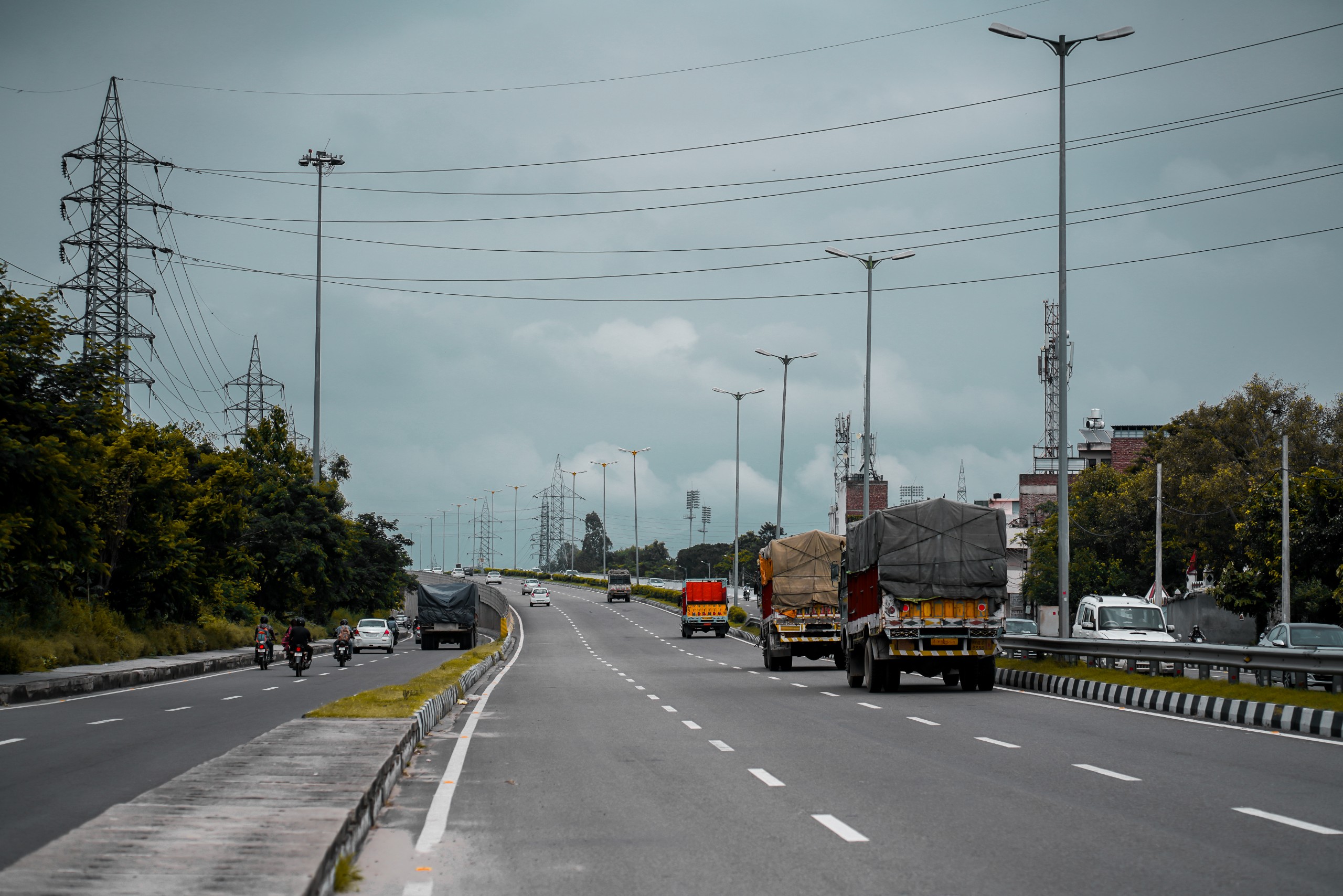 Trucks on highway