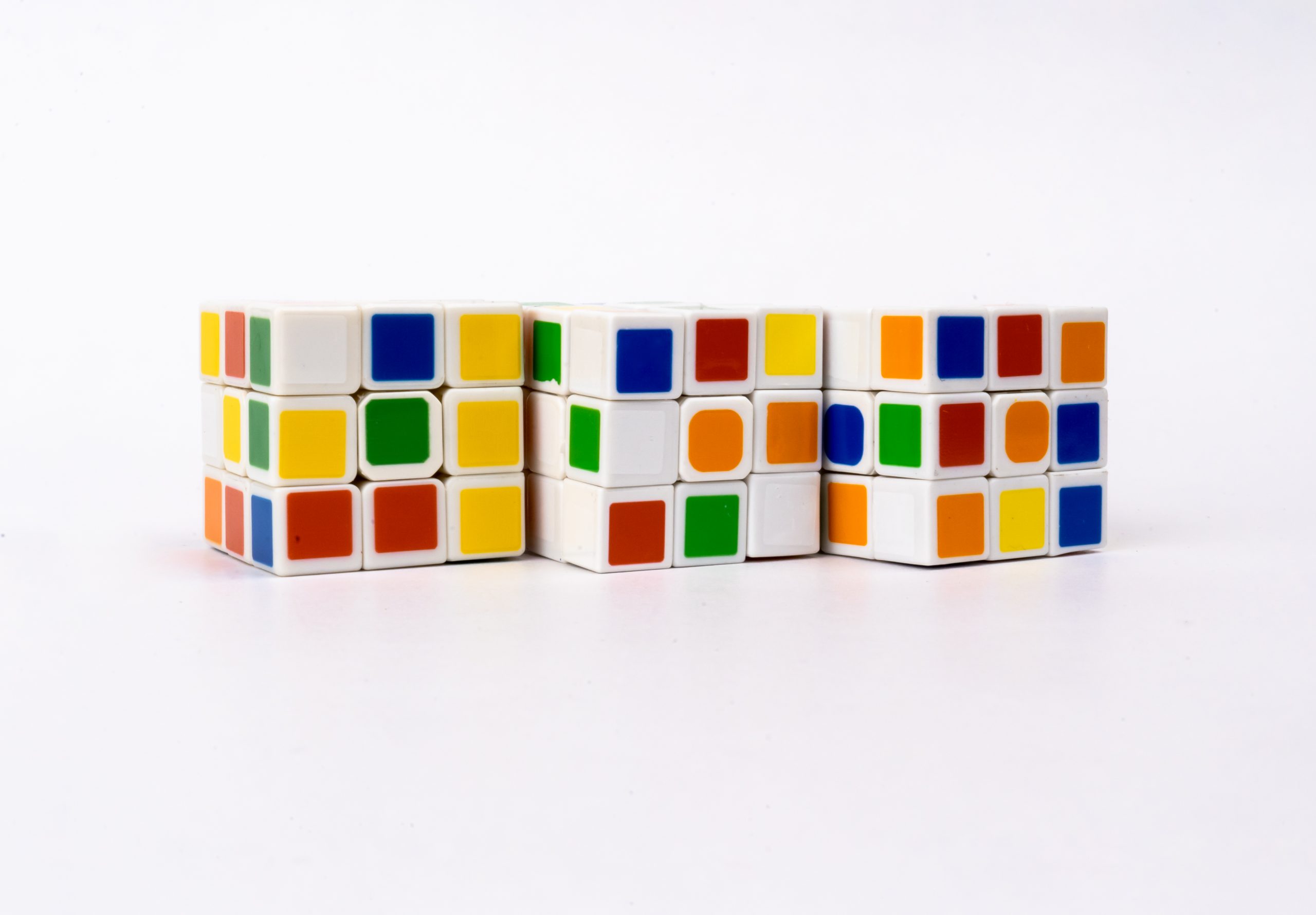 Three Rubik's Cubes