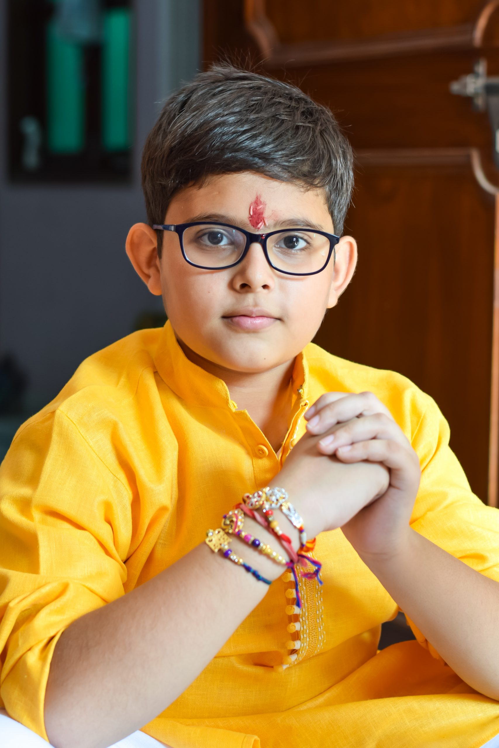 A boy on Raksha Bandhan day