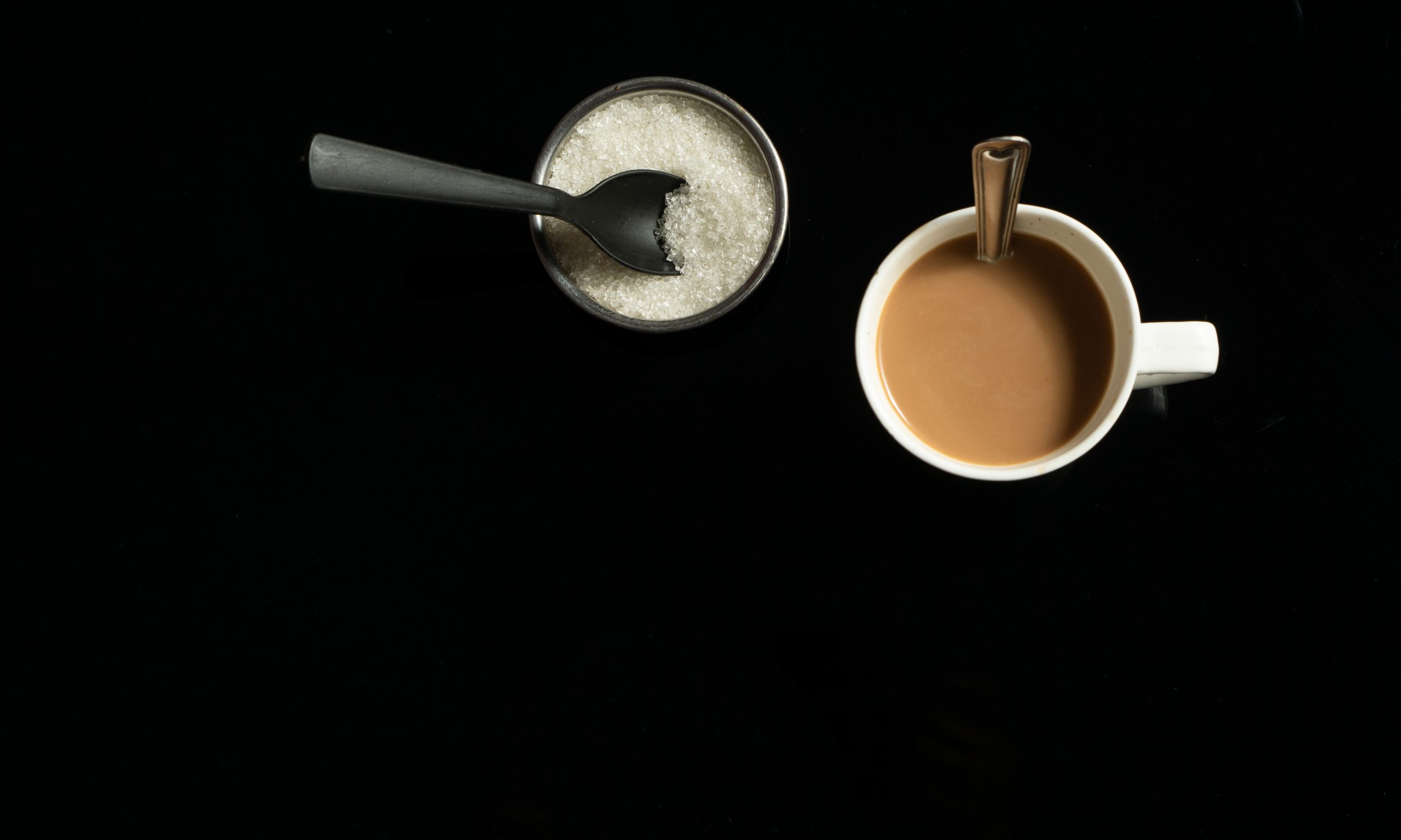 Cup of tea with sugar