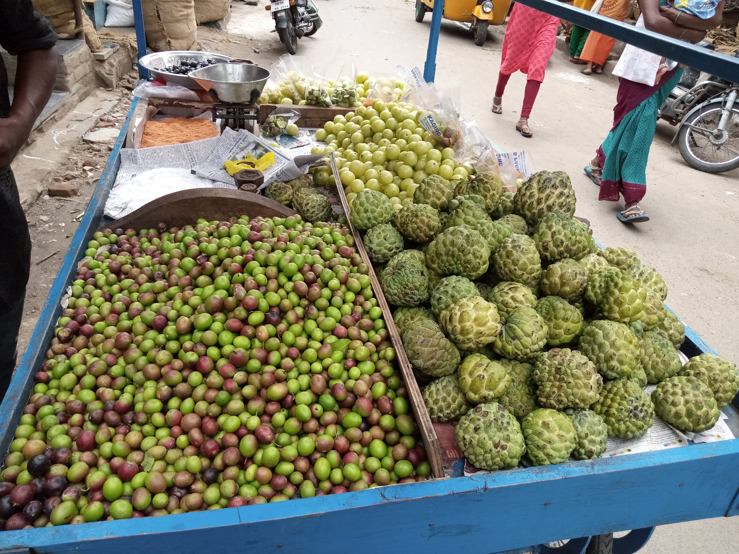 A hawker selling fruits