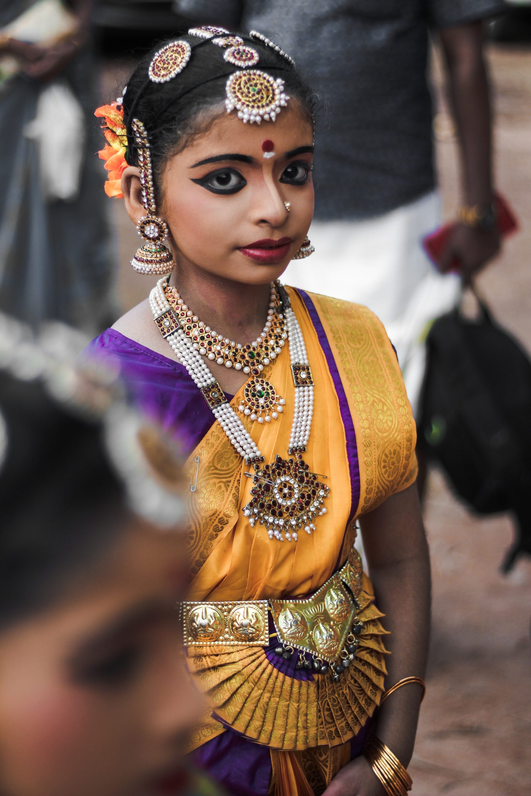 A little girl ready for classical dance