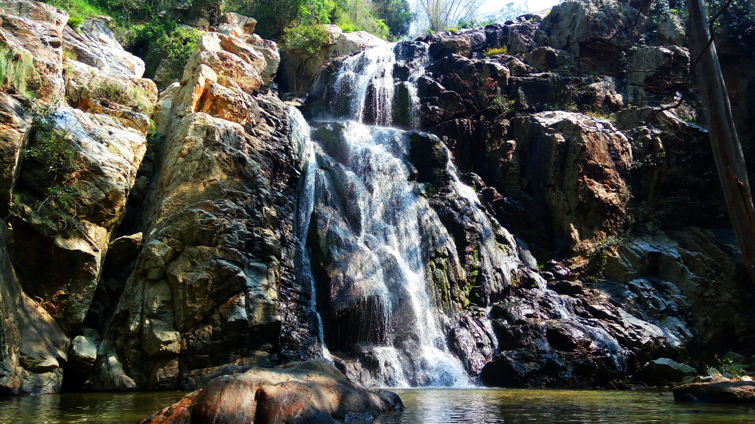 A mini waterfall in a jungle