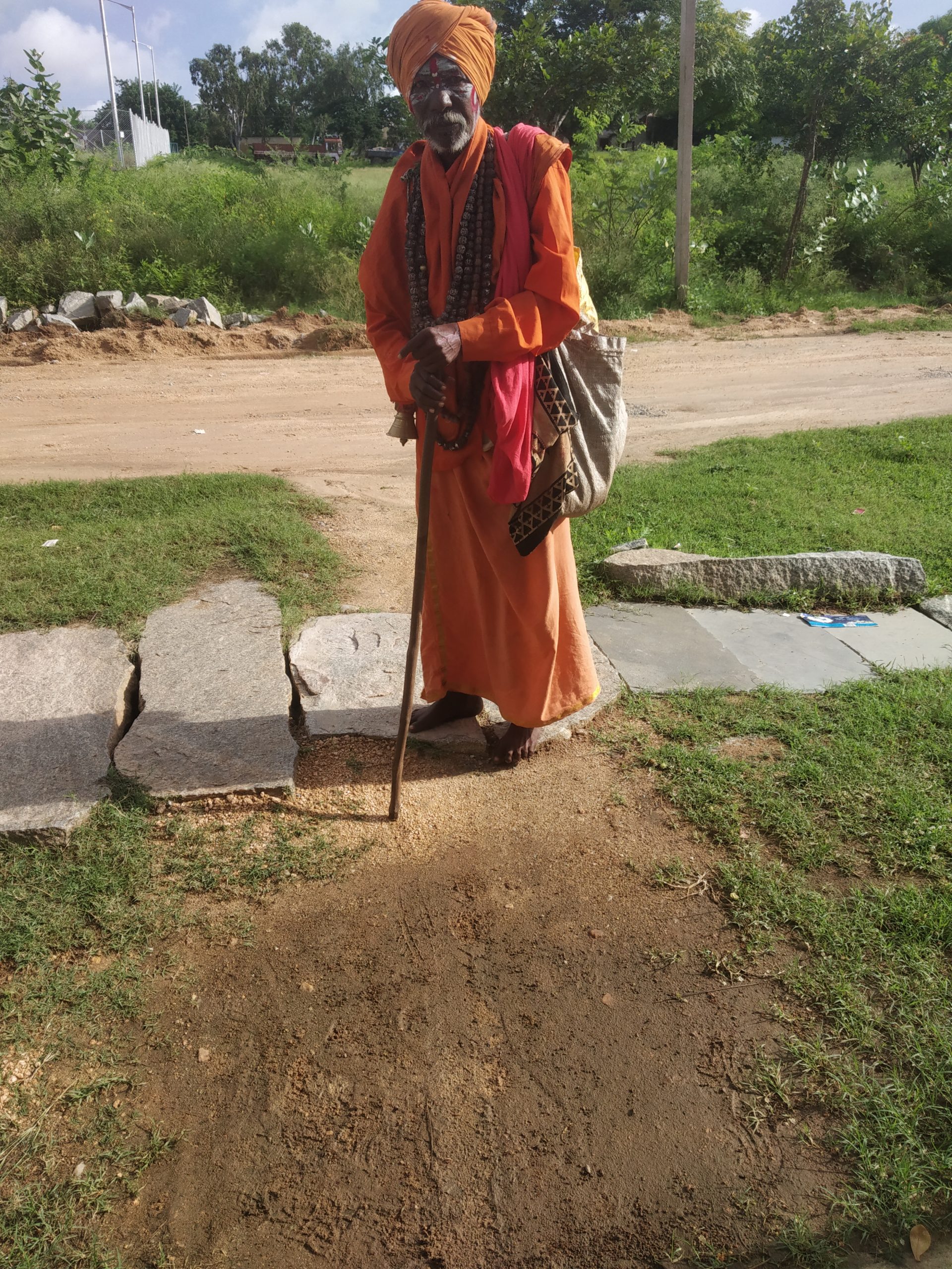 A monk in a town
