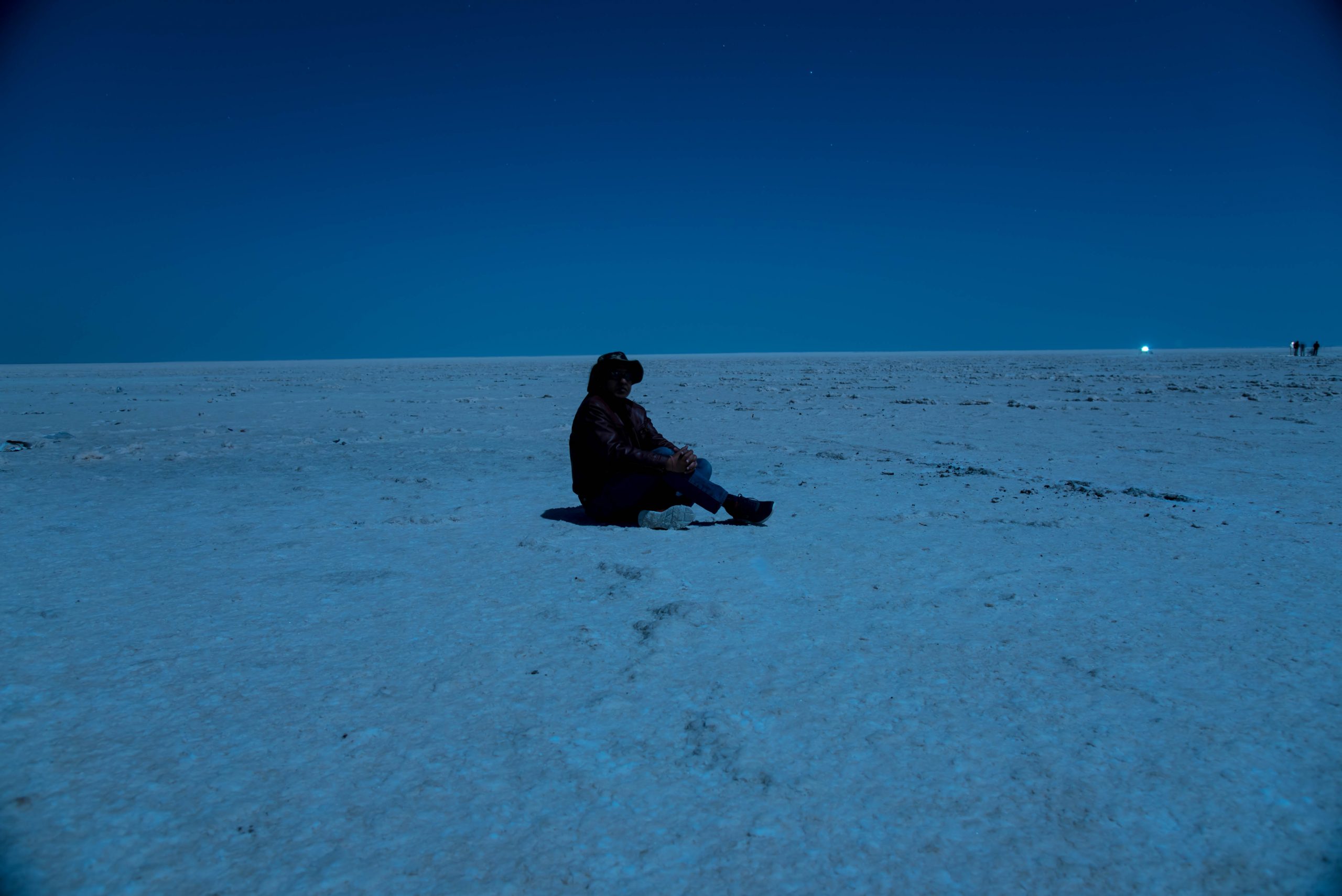 A person sit at Rann of Kutch