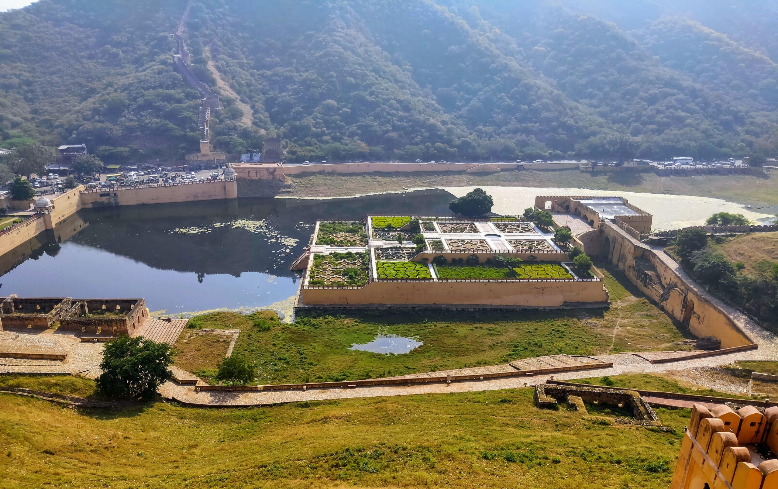 Birds eye view of Amer Fort, Rajasthan.
