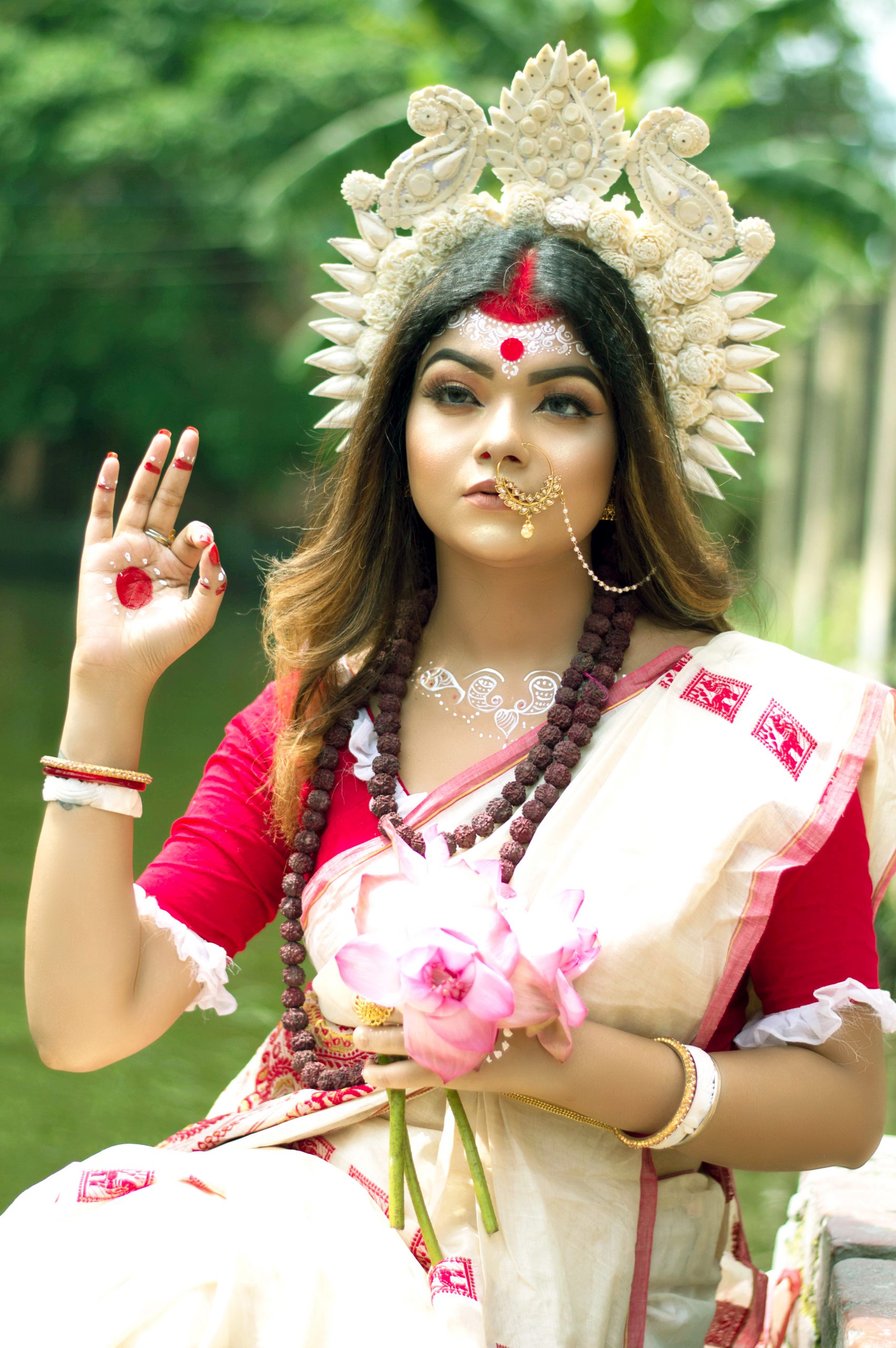 An impersonator of Goddess Durga