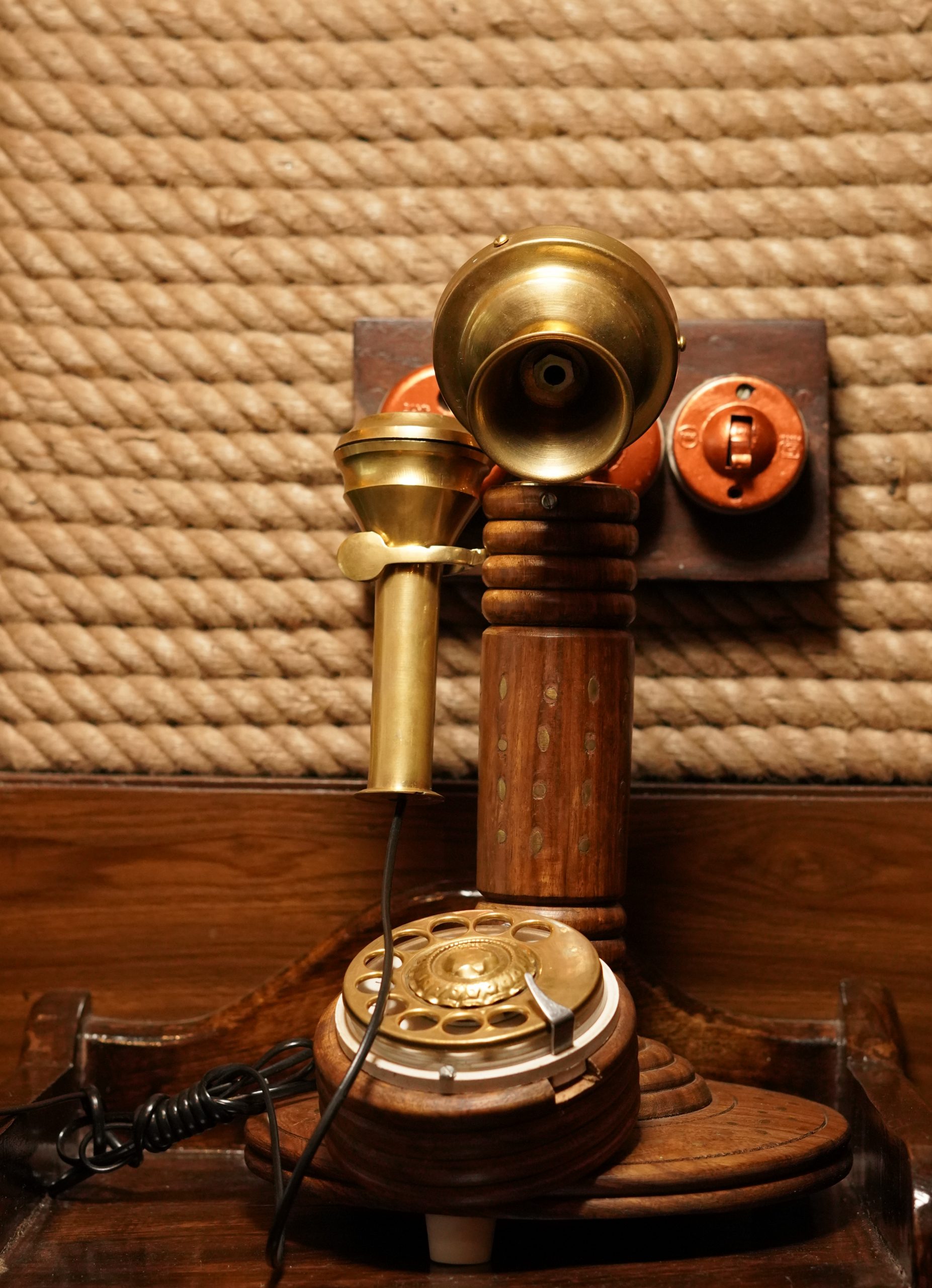 An old vintage telephone