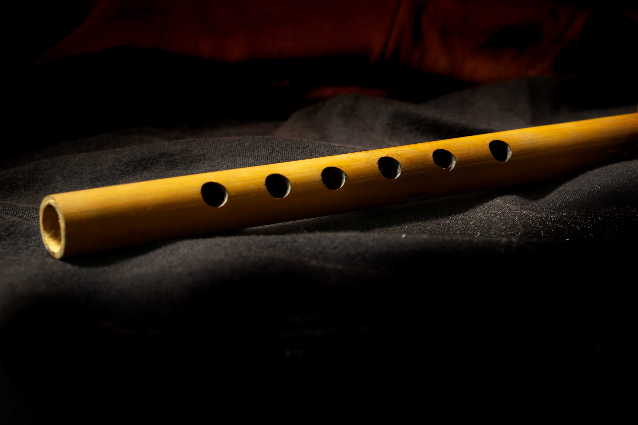 Bamboo flute on a black background - Free Image by Gopal Krishna on  