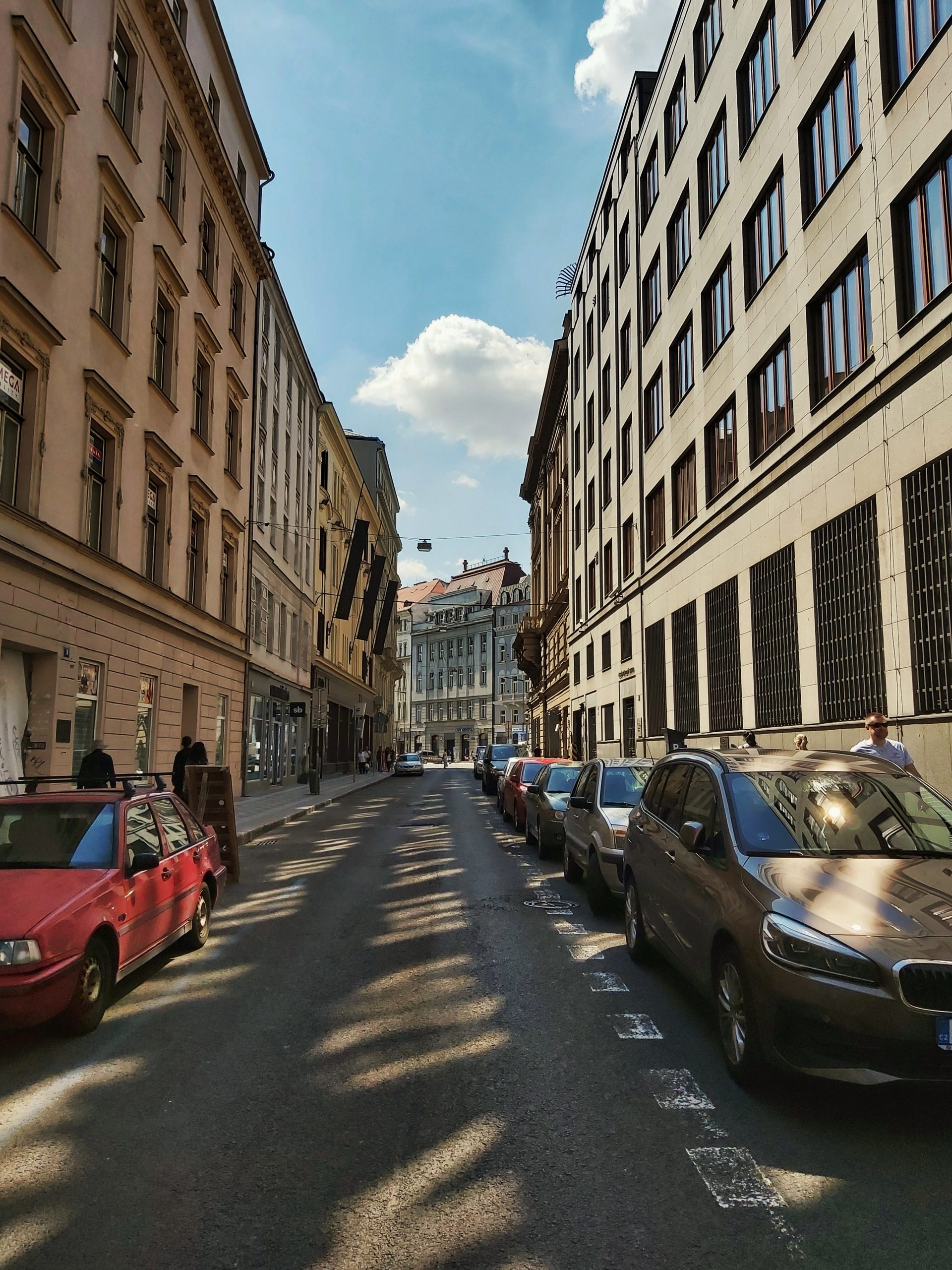 A busy street in Prague