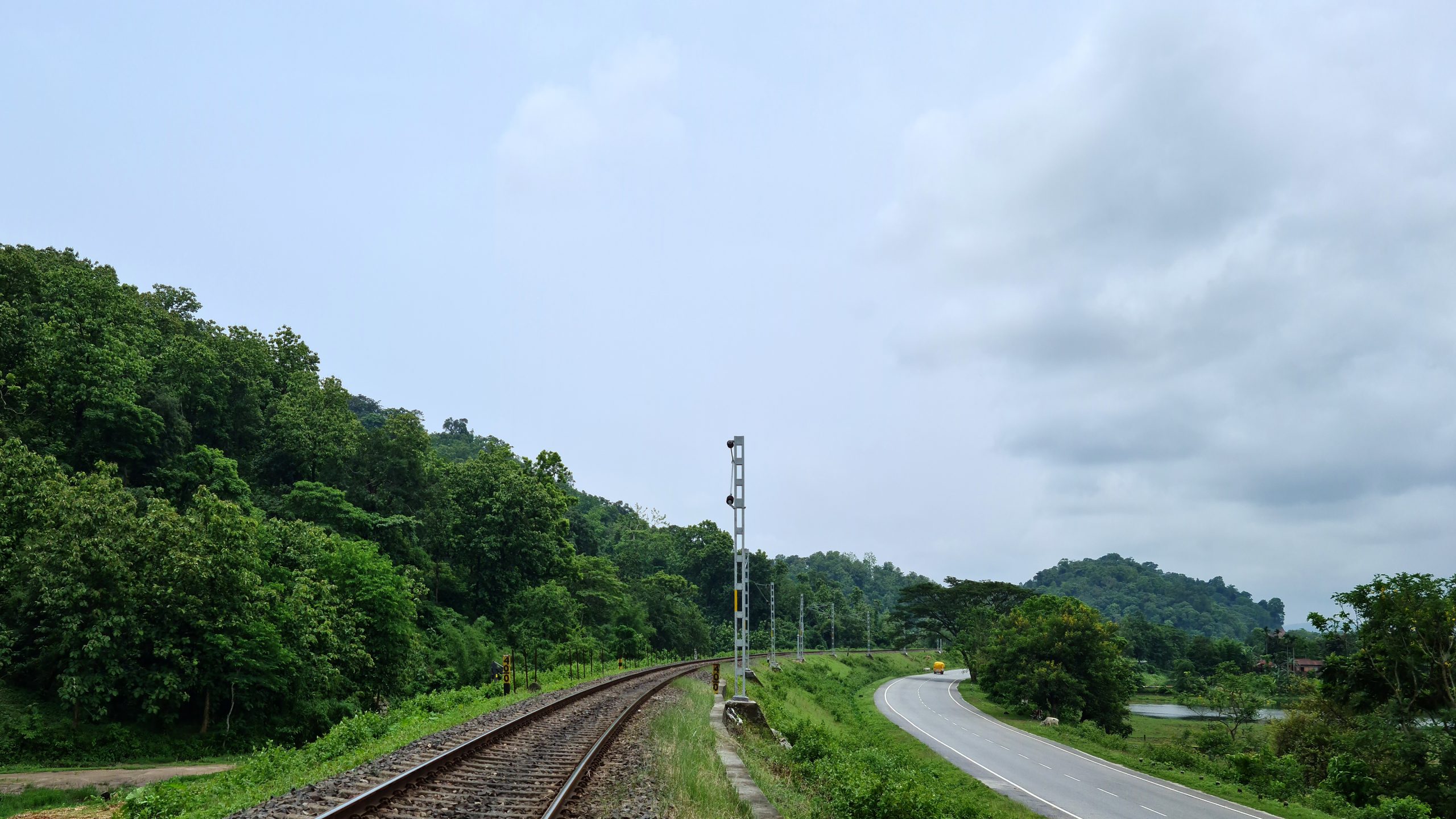 railway line and parallel road