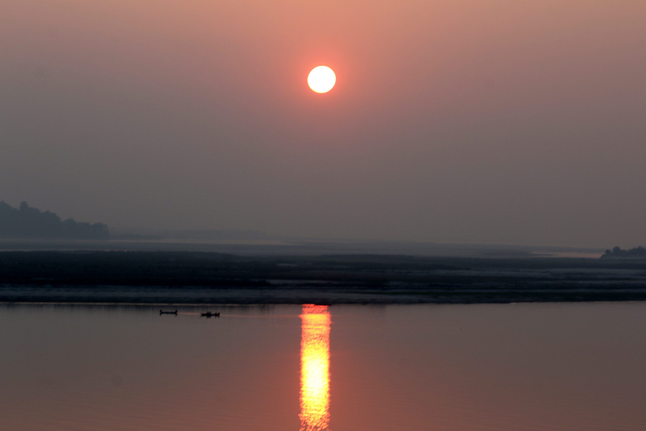 sunset reflection on the river