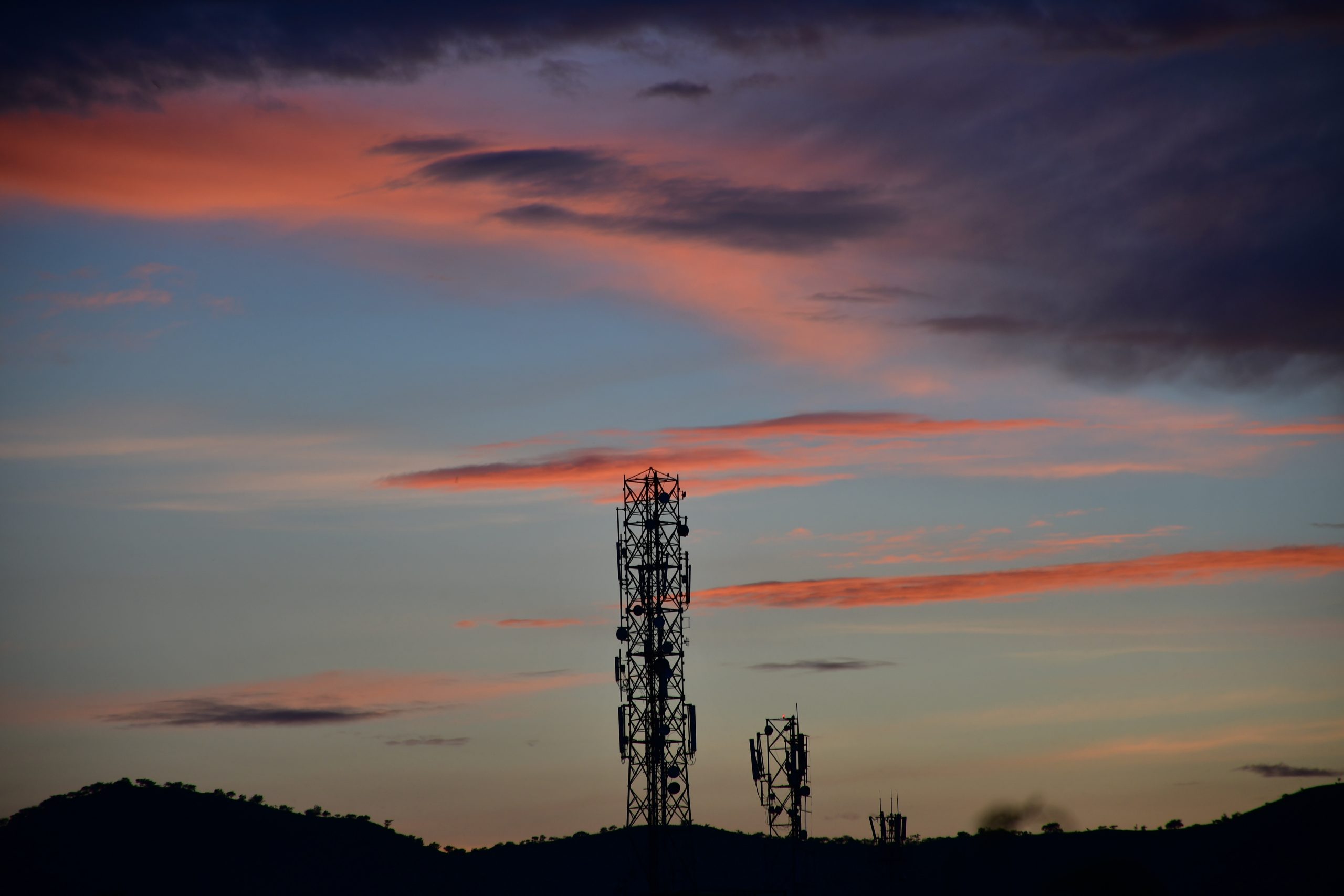 Silhouette of towers during sunset