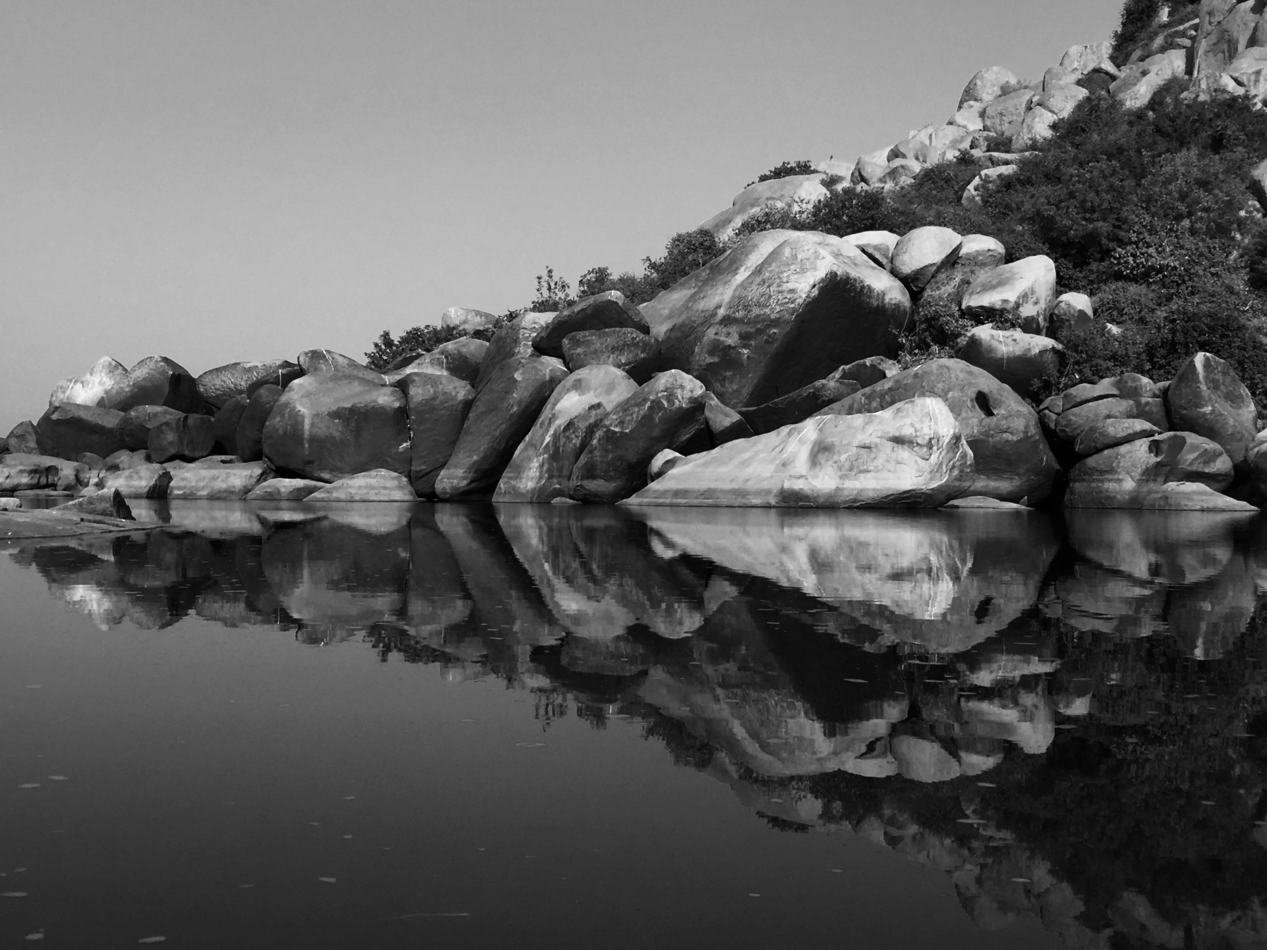 Black and white Rock Mountain