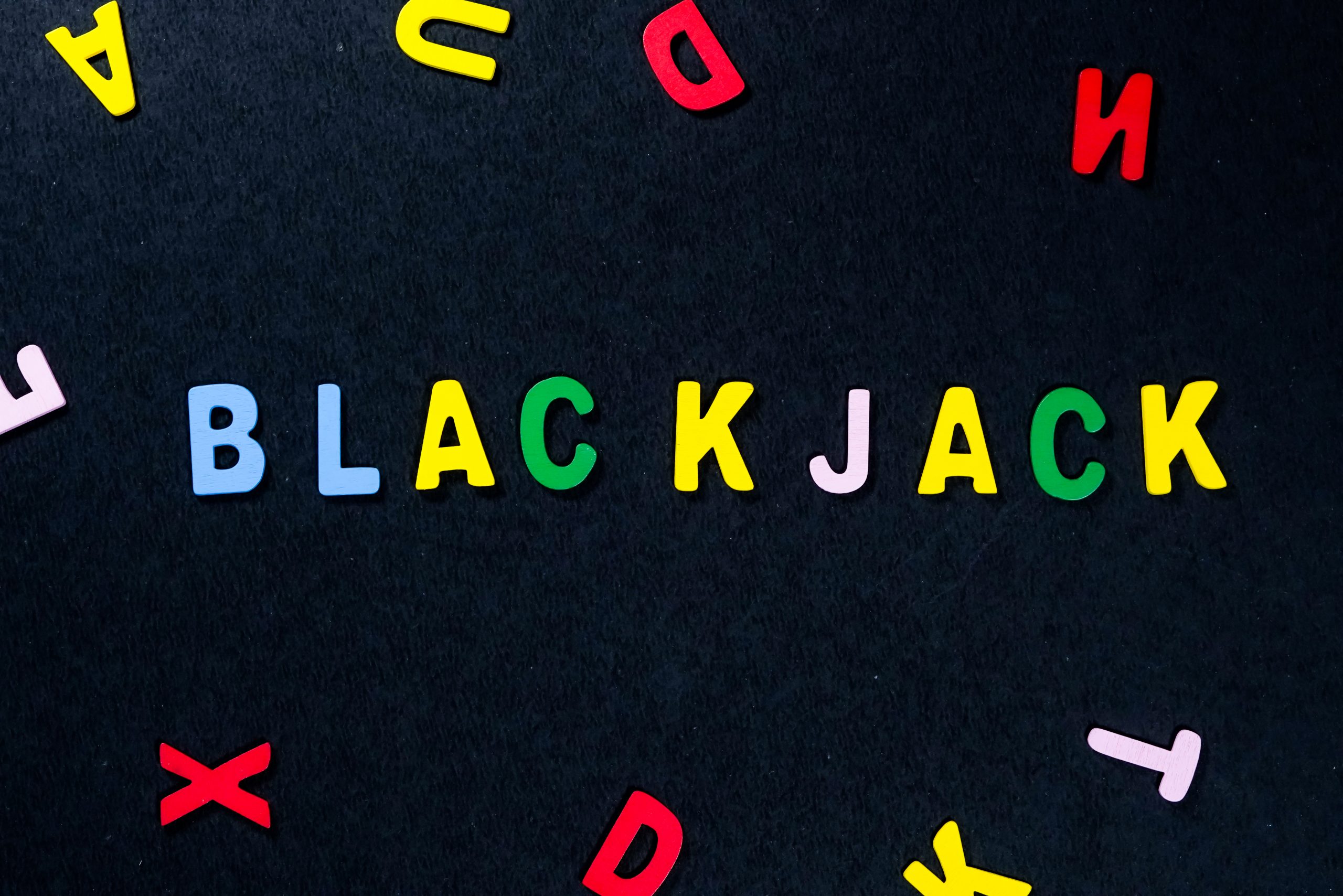 Blackjack written with scrabble