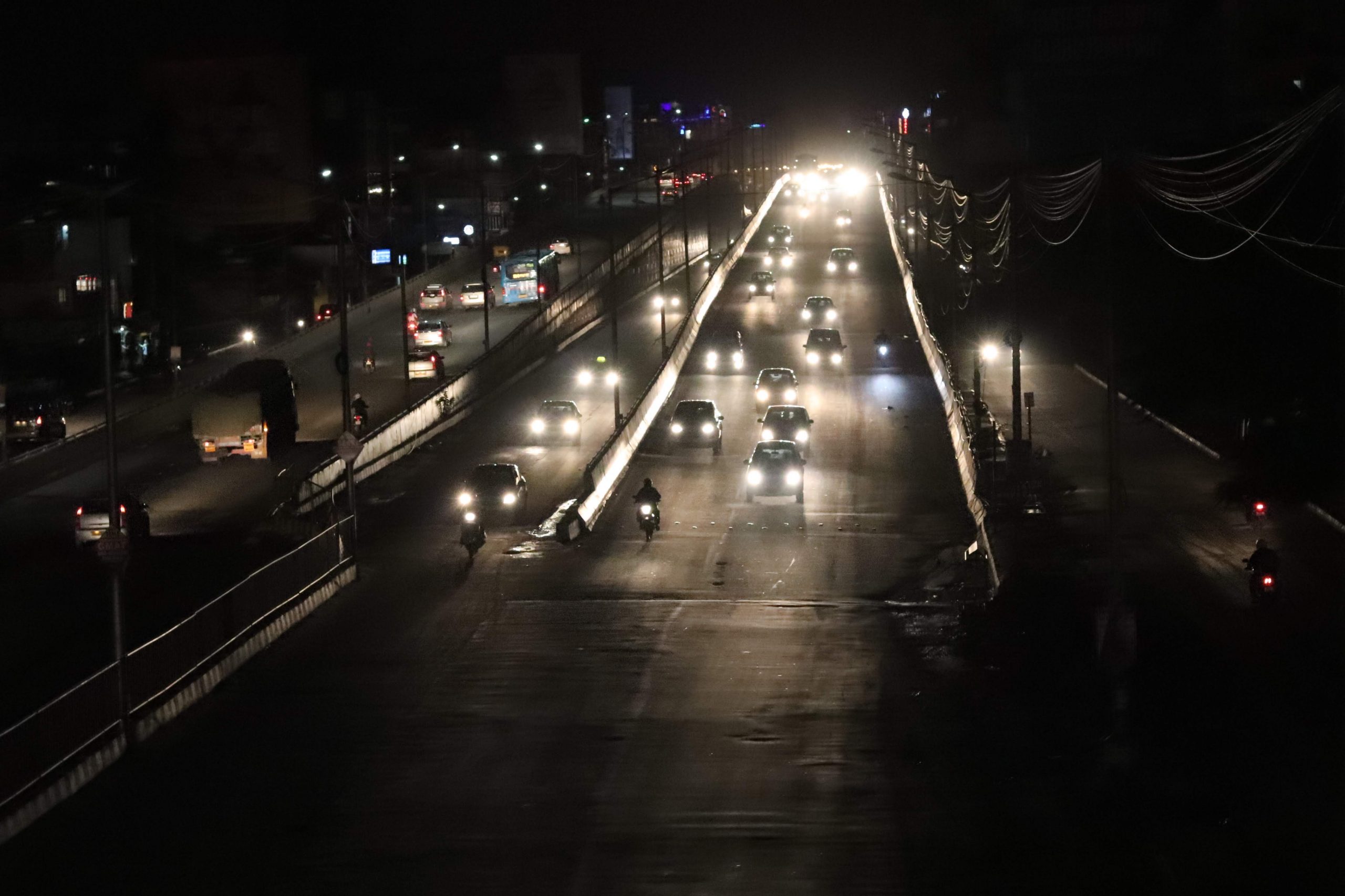 Cars on the Night Scenery