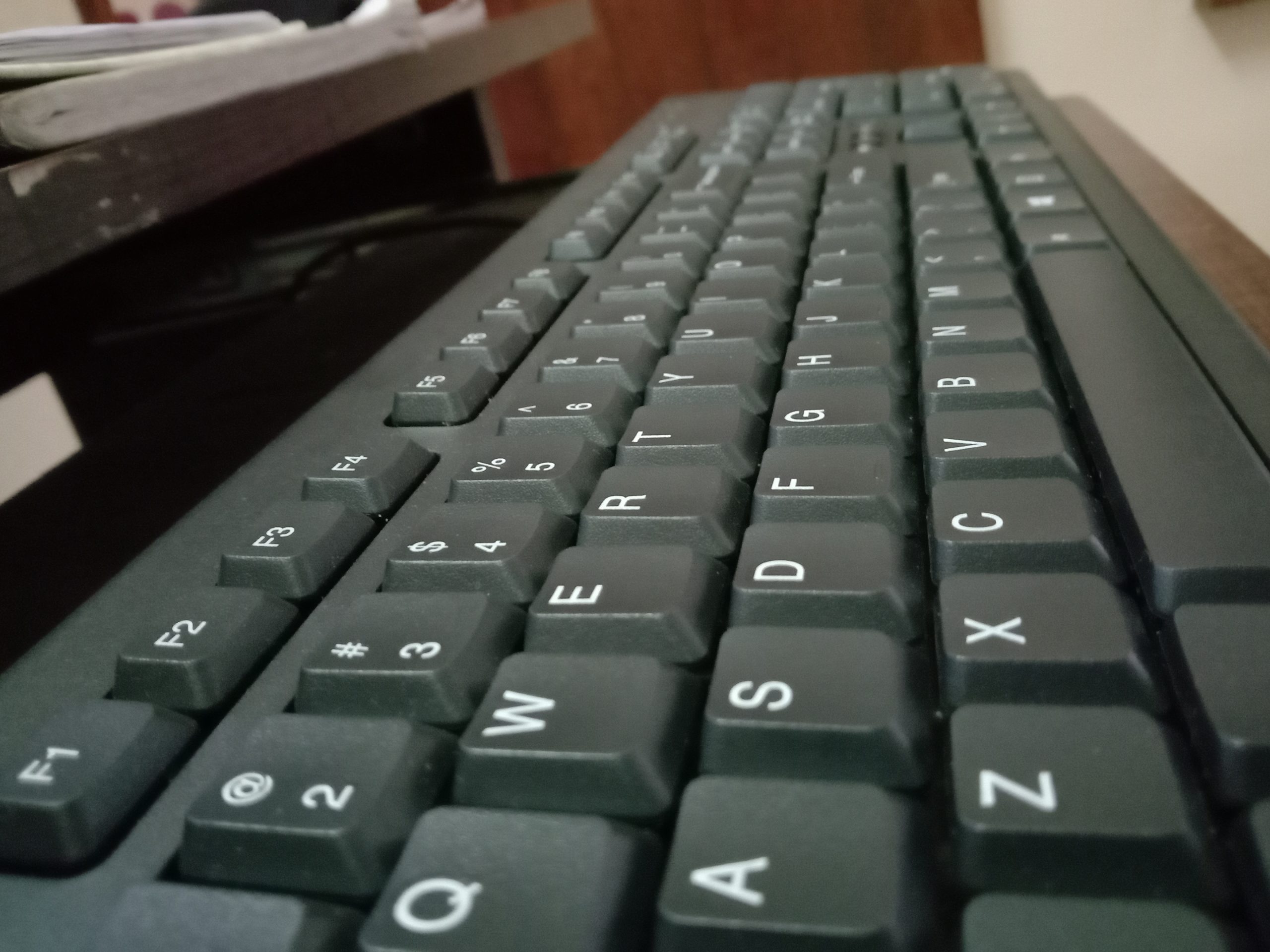 Closeup view of computer keyboard