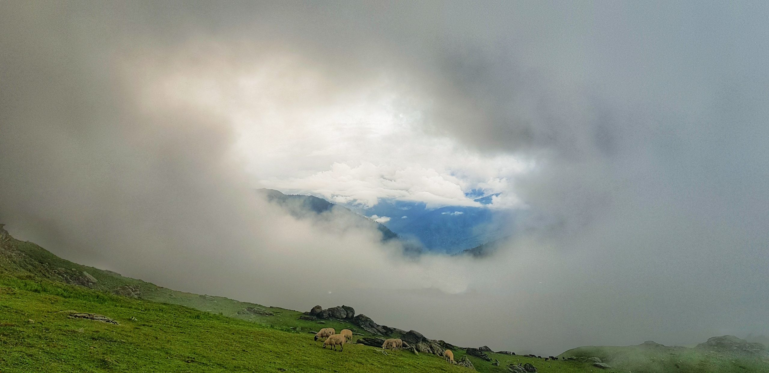 Clouds over the mountain