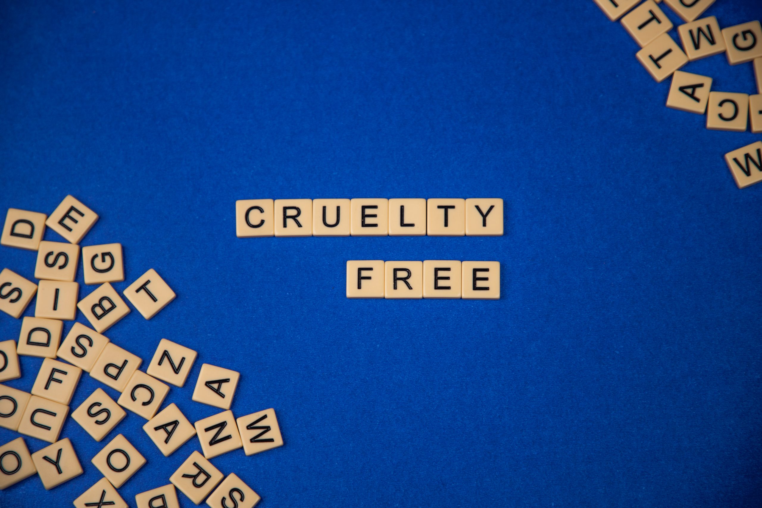 Cruelty free written on scrabble