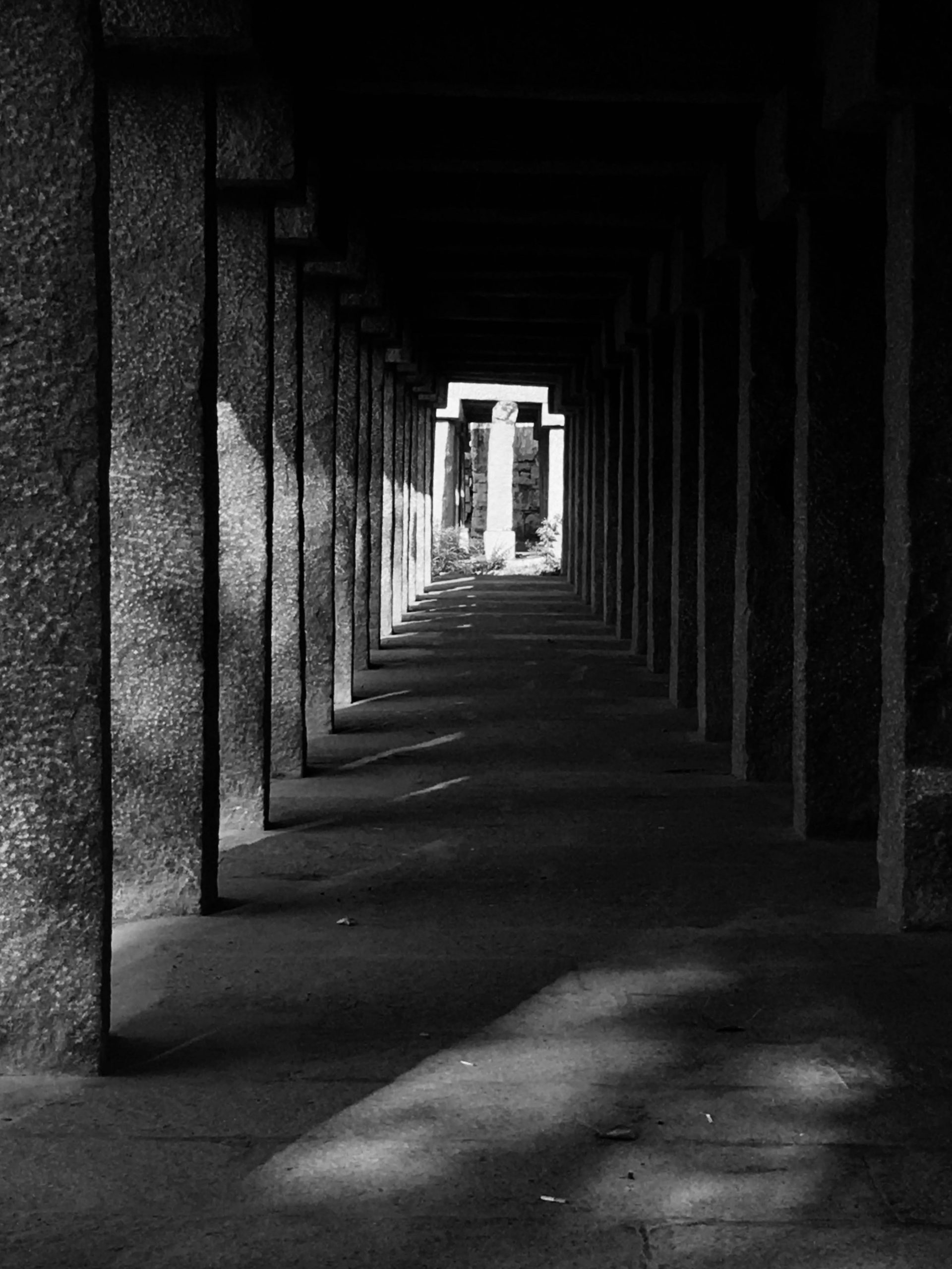 Pillars in black and white