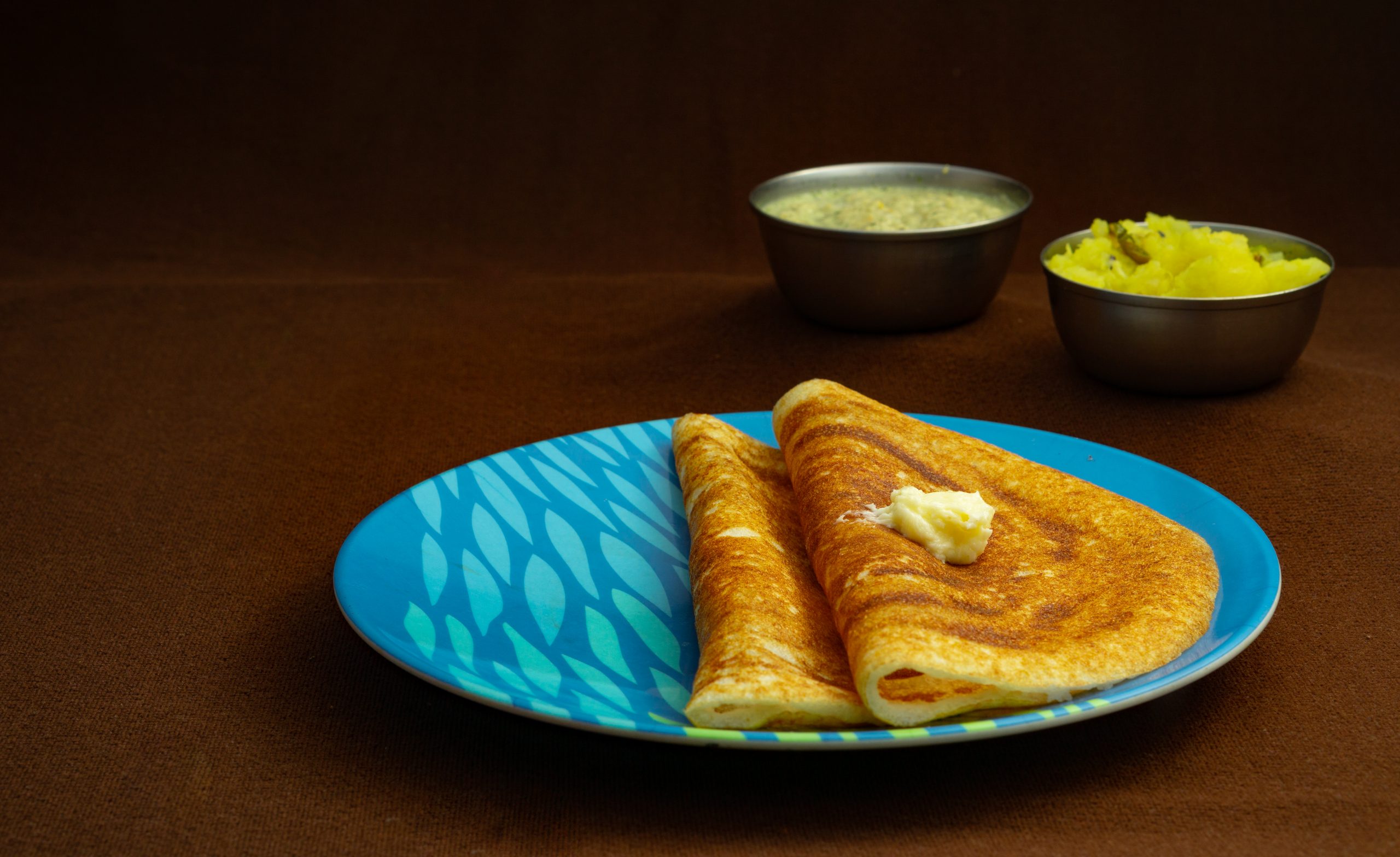 Dosa with butter for breakfast