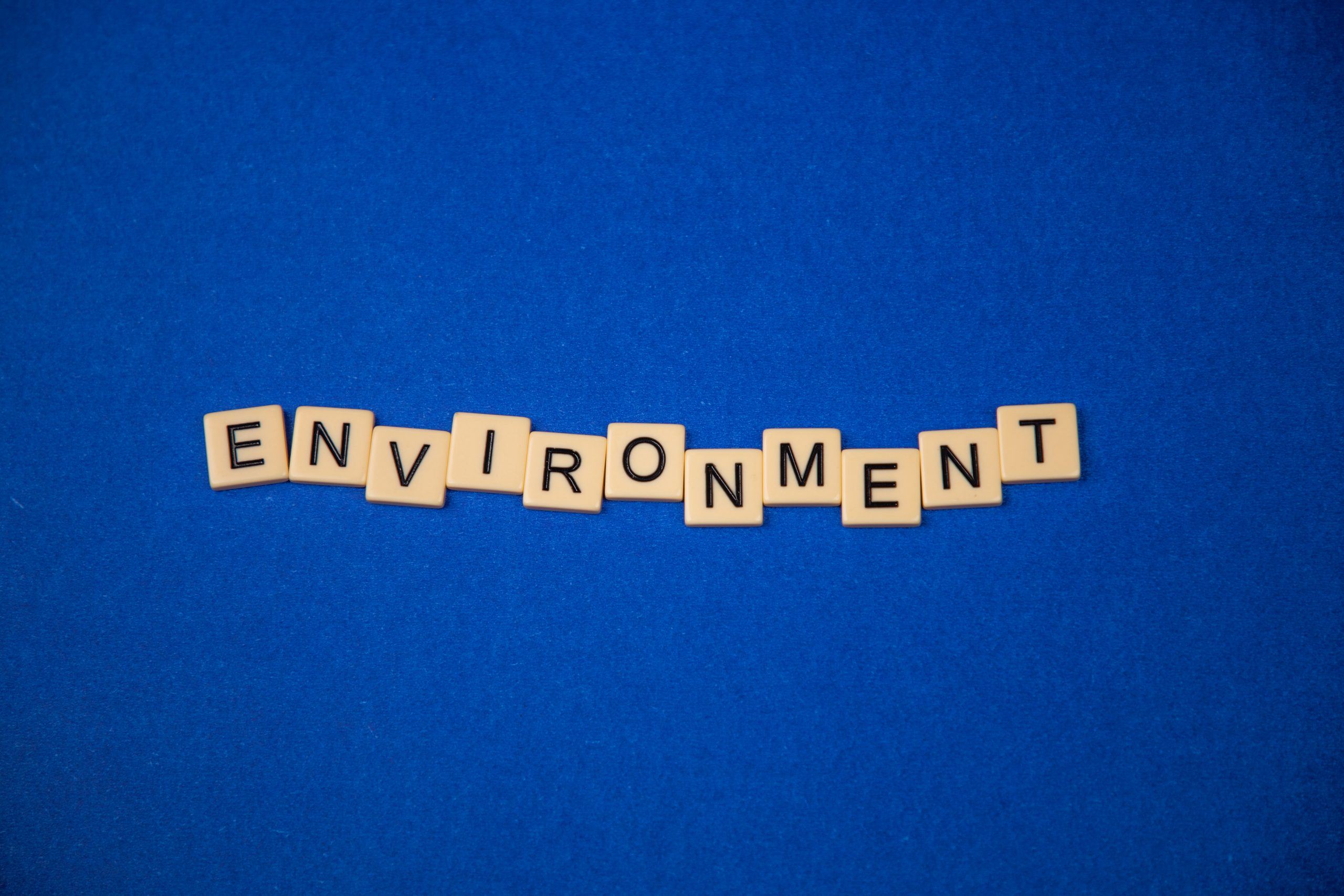 Environment written on scrabble