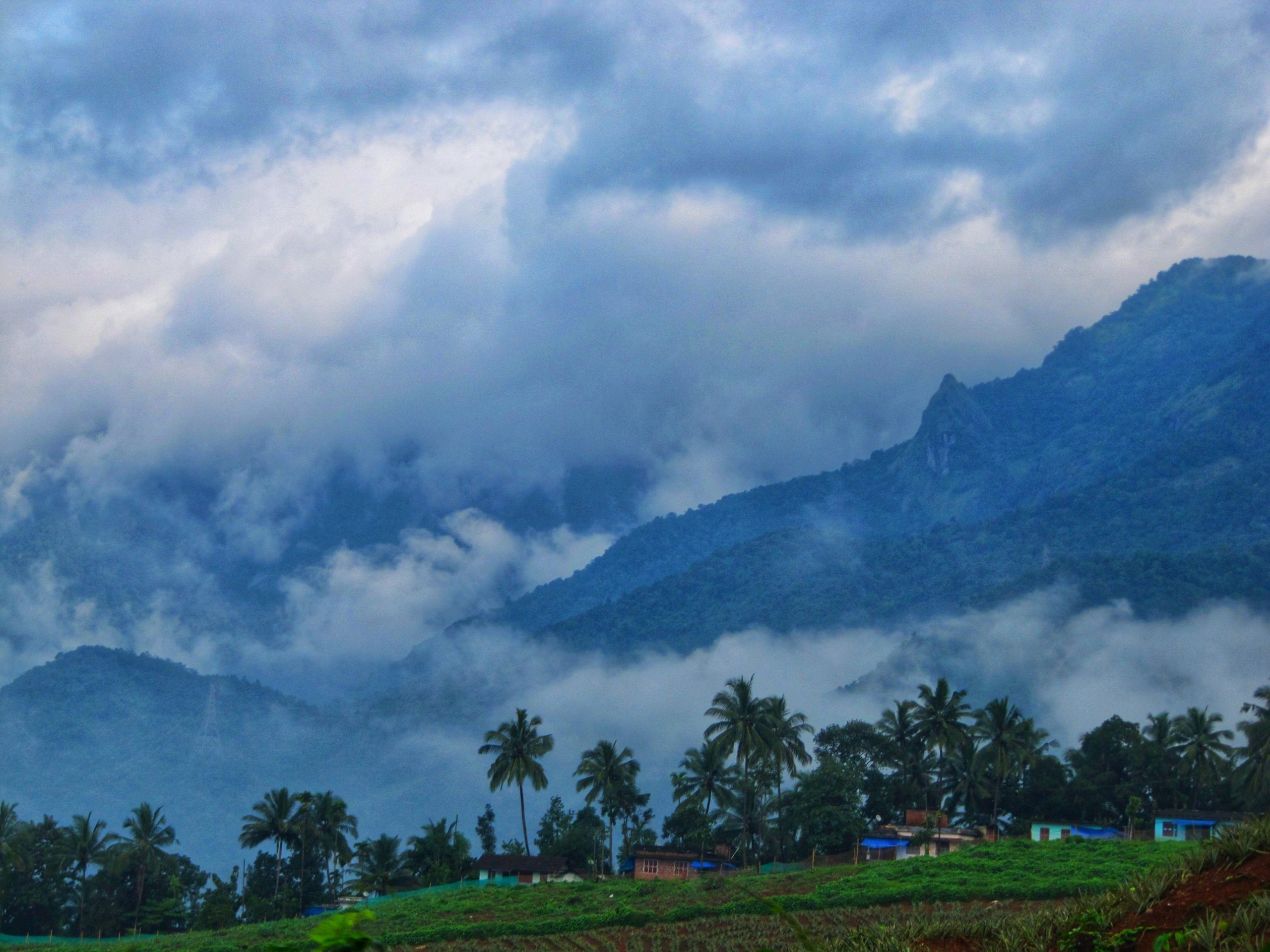 Aesthetic green mountains in Kerala.