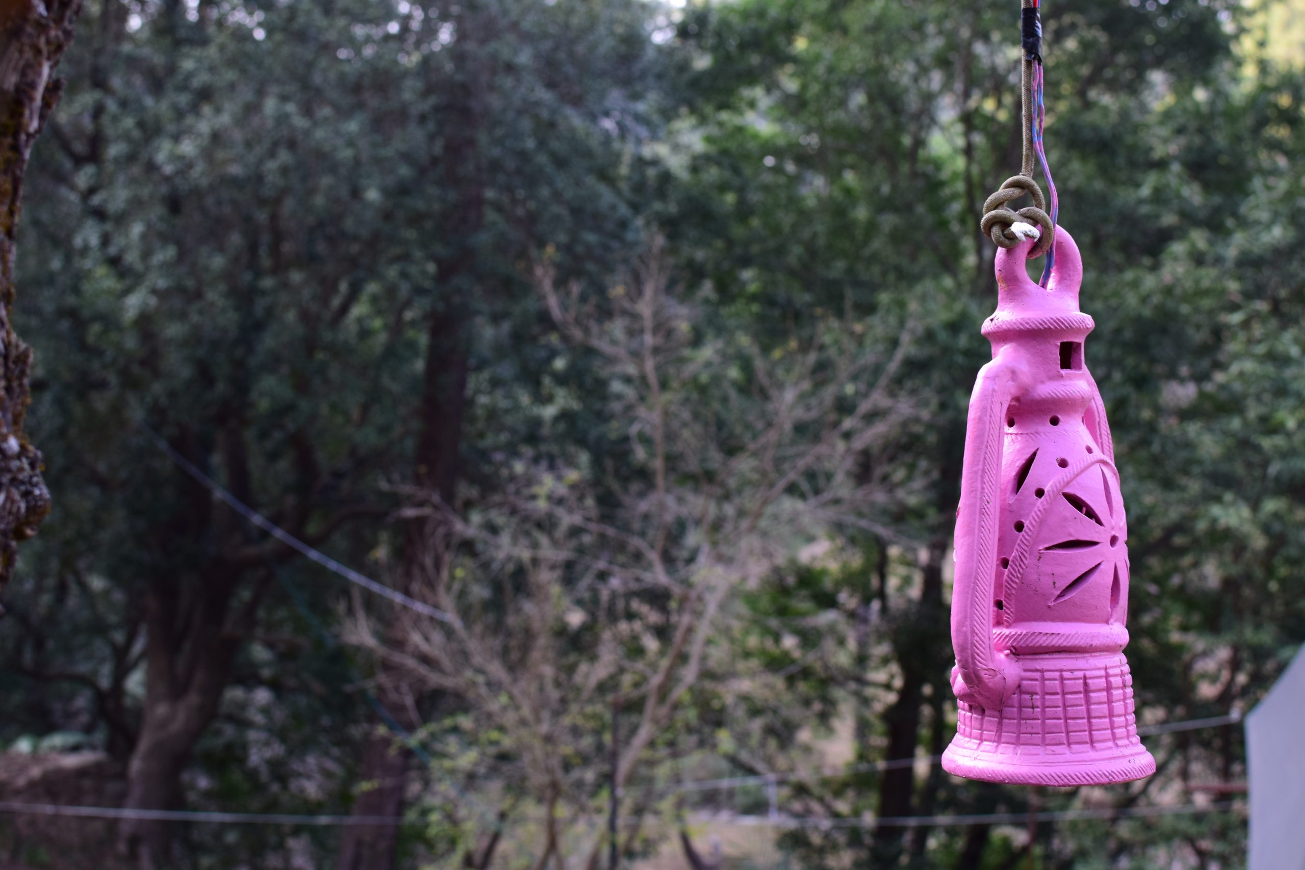 Hanging clay lantern