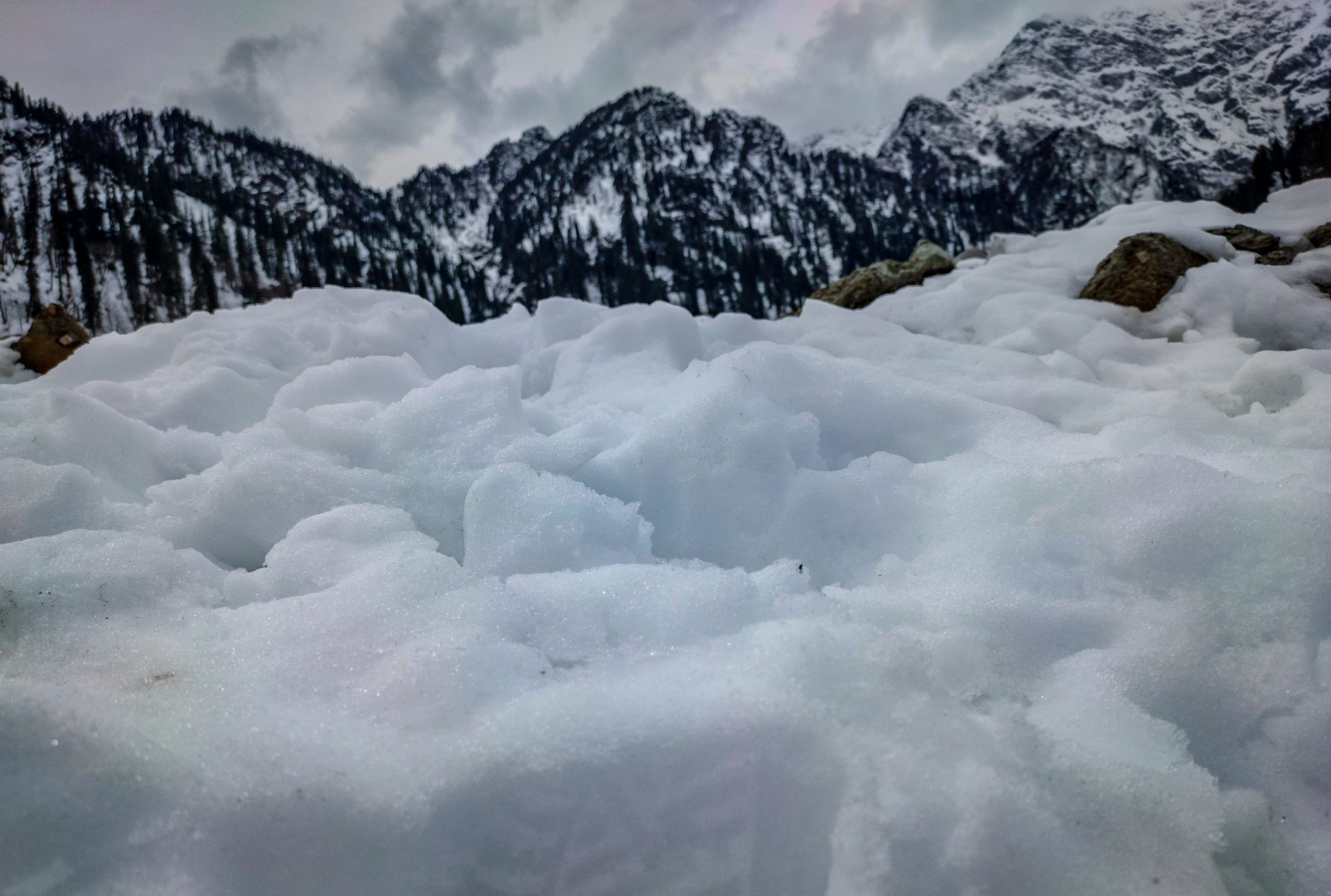 Hills covered with snow