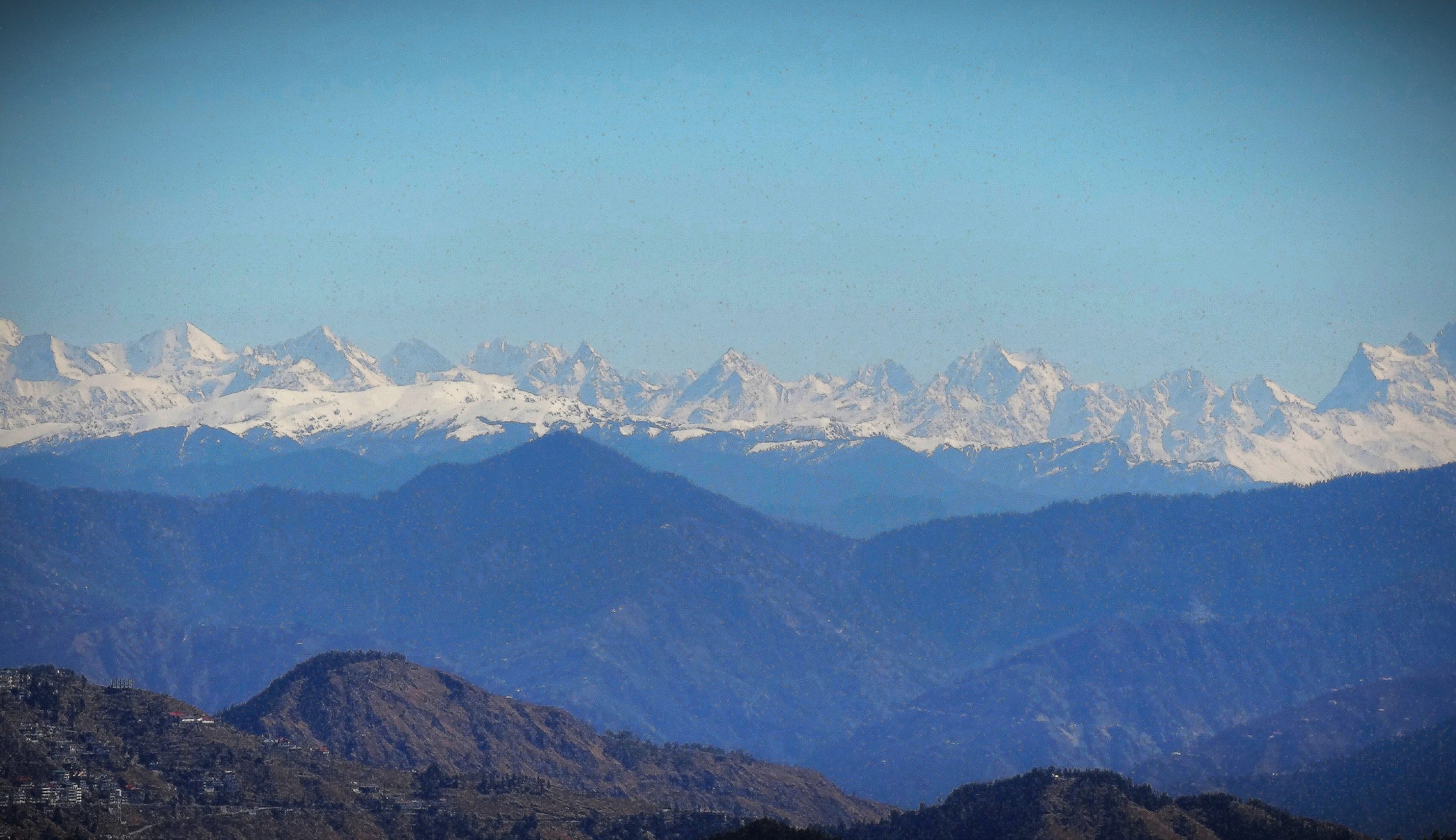 Dhauladhar mountain ranges of Dharamshala.