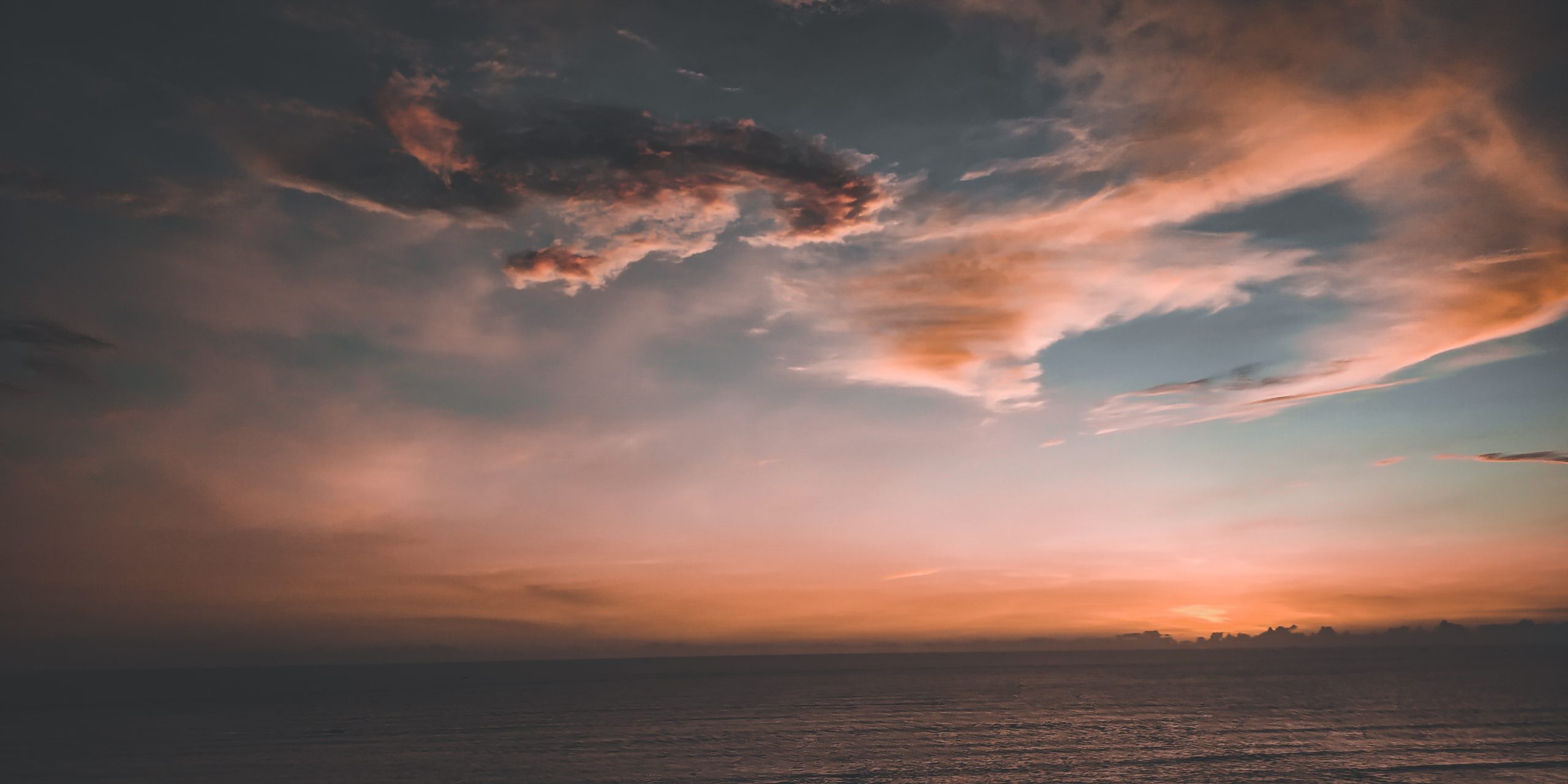 Colorful sky over a sea