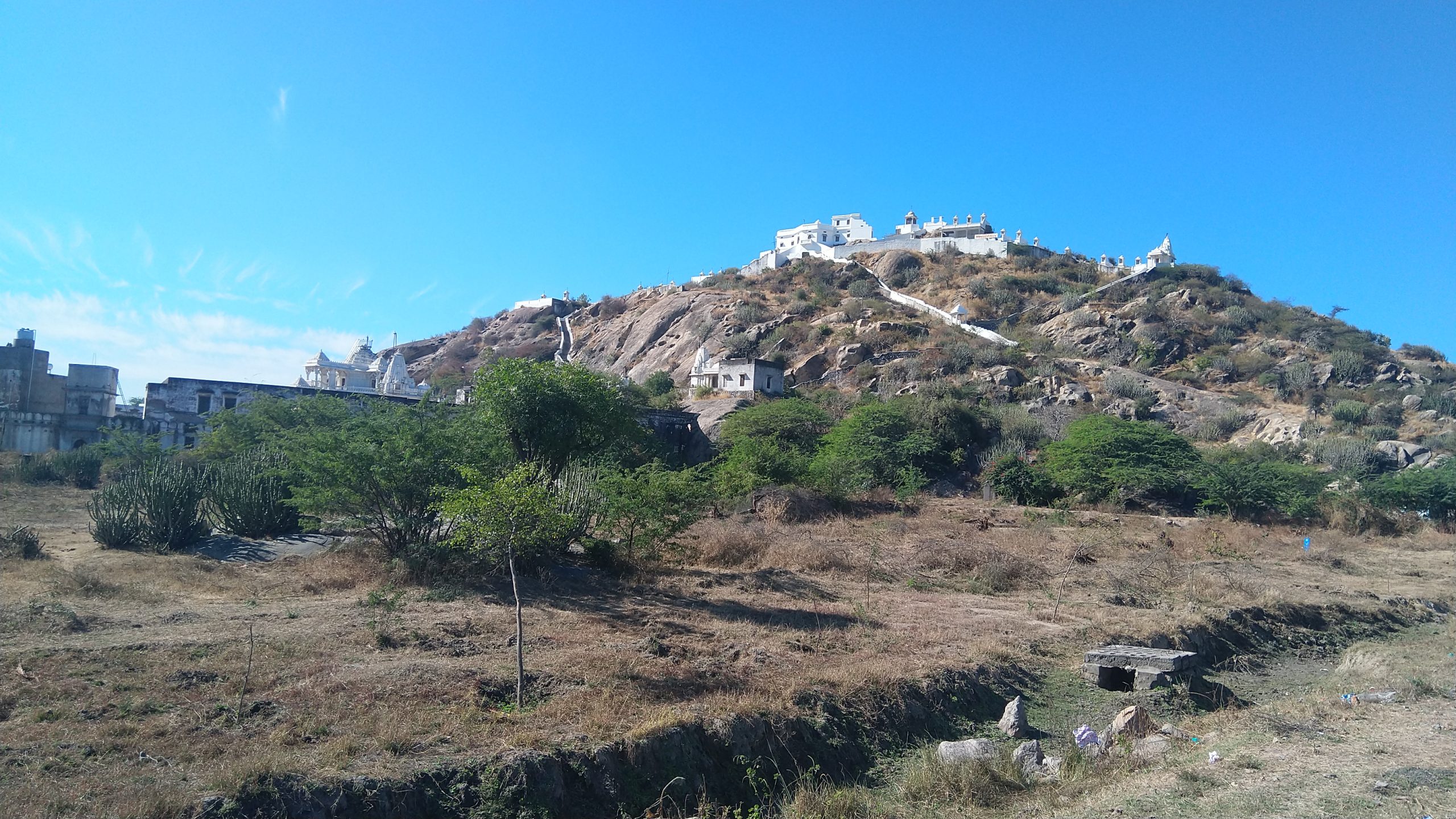 Houses around a hill