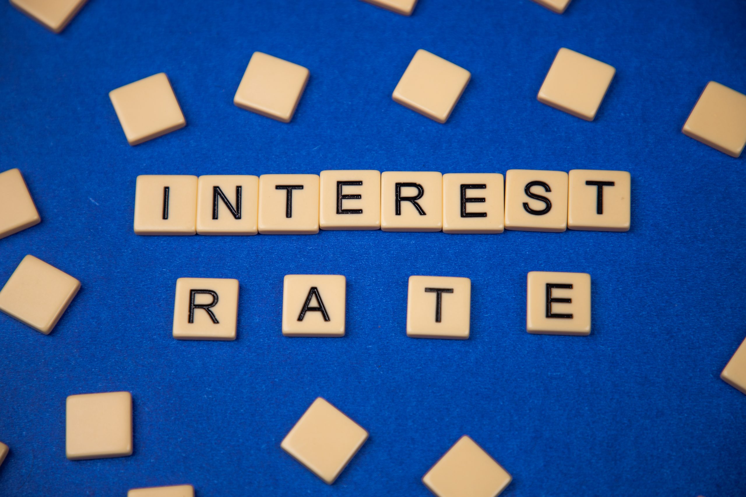 Interest rate written on scrabble