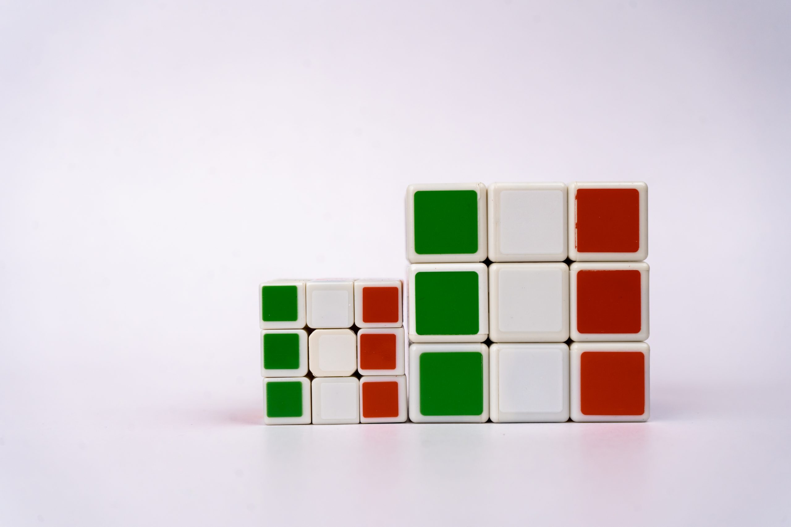 Italy flag on pair of cubes