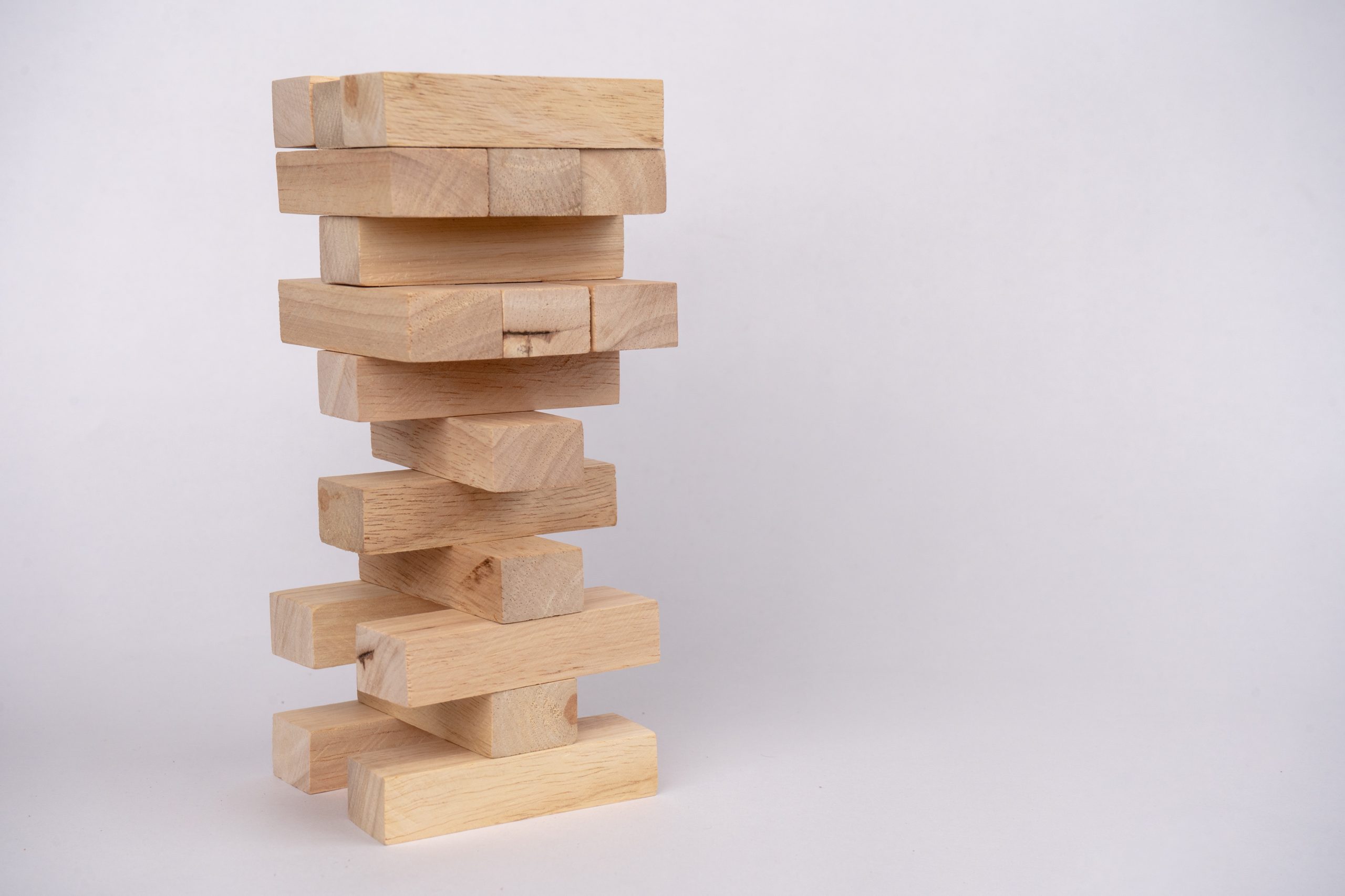 Stack of jenga blocks