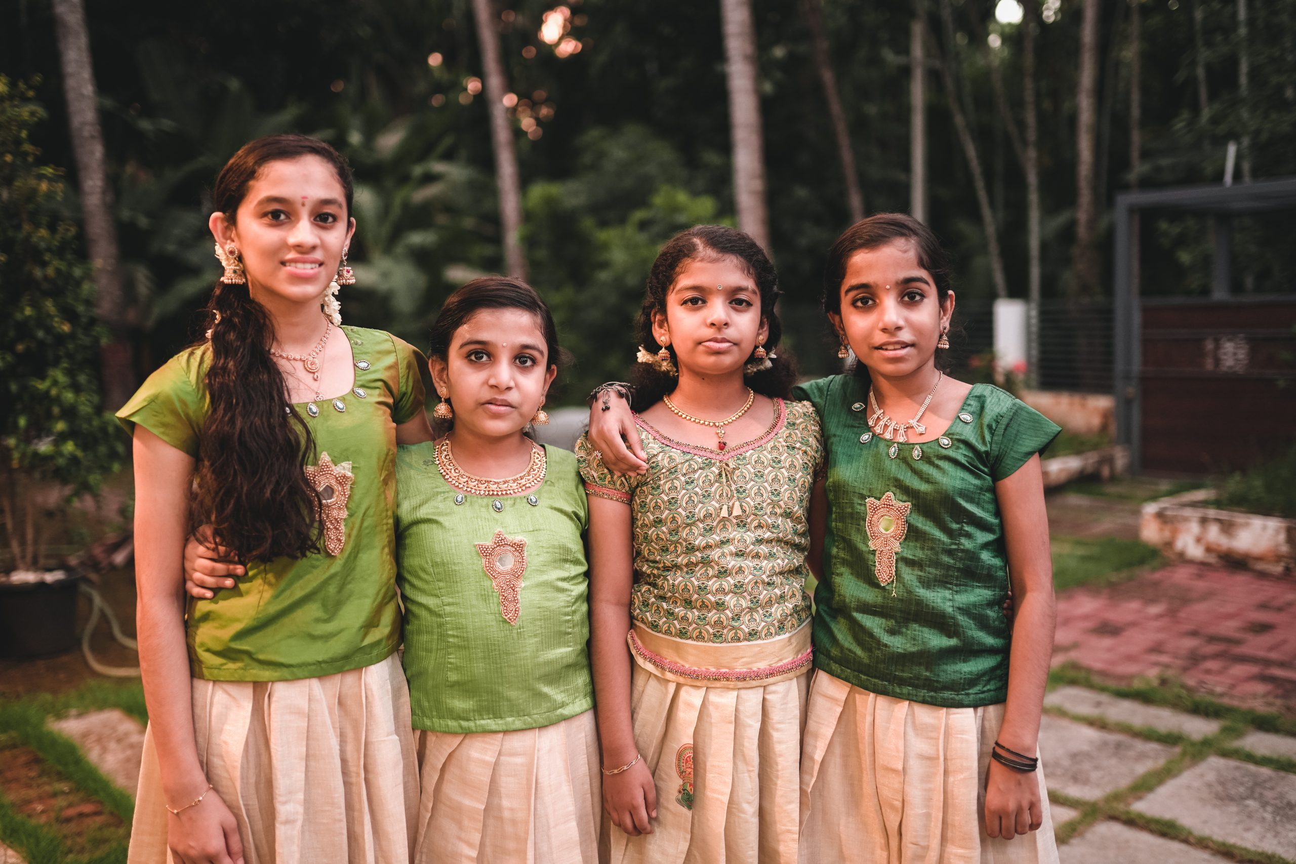 Girls celebrating an Indian festival