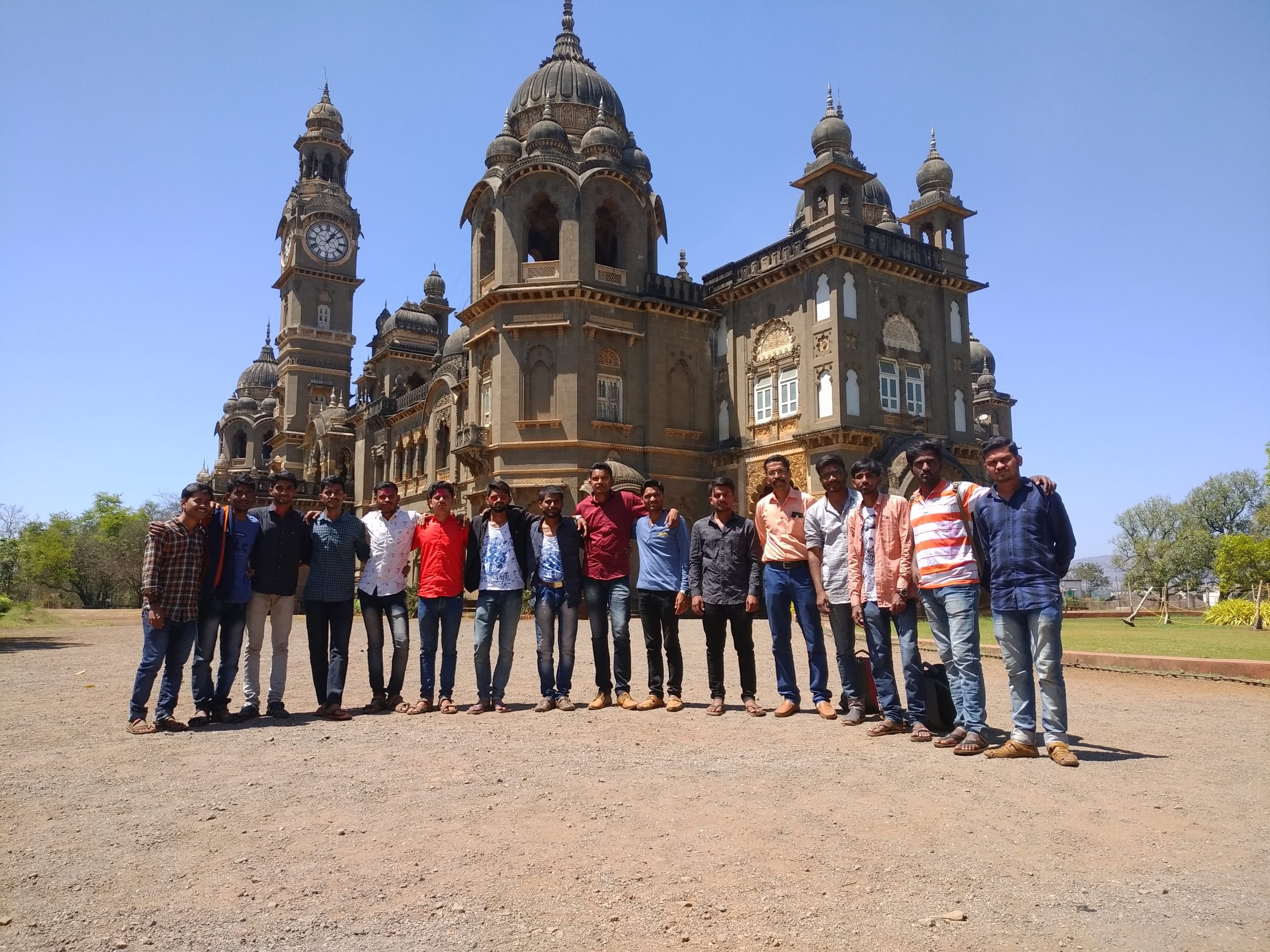 group of boys at new palace, kolhapur