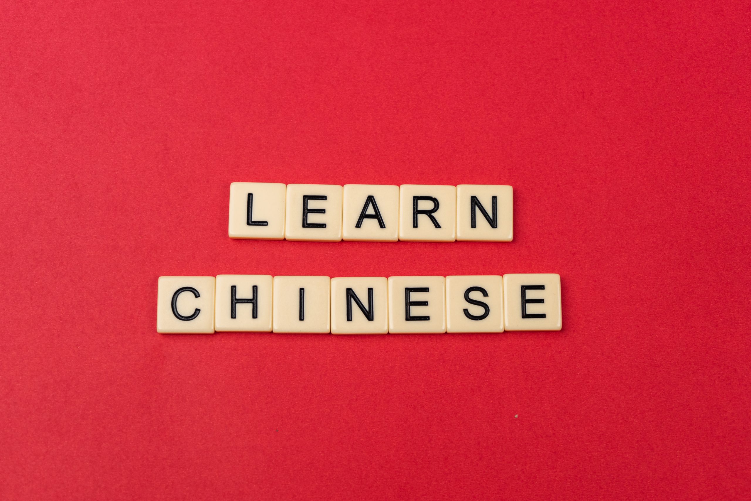 Learn Chinese written with scrabble