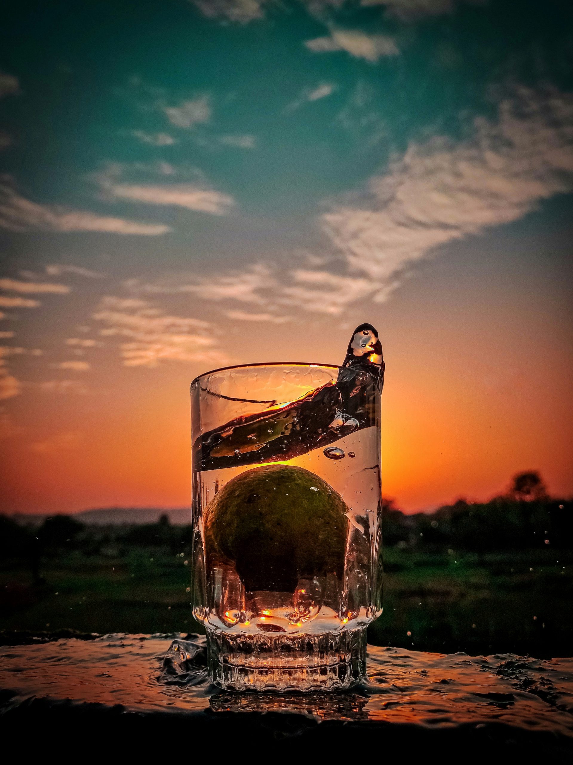 Lemon in a glass of water